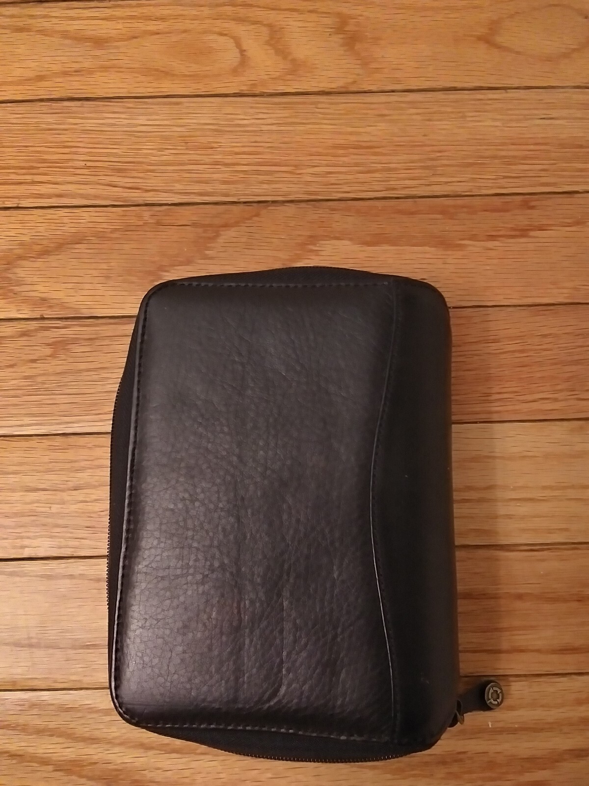 Franklin Covey Zip Vintage 1996 Black Pocket Spacemaker Genuine Leather PDA/Cell
