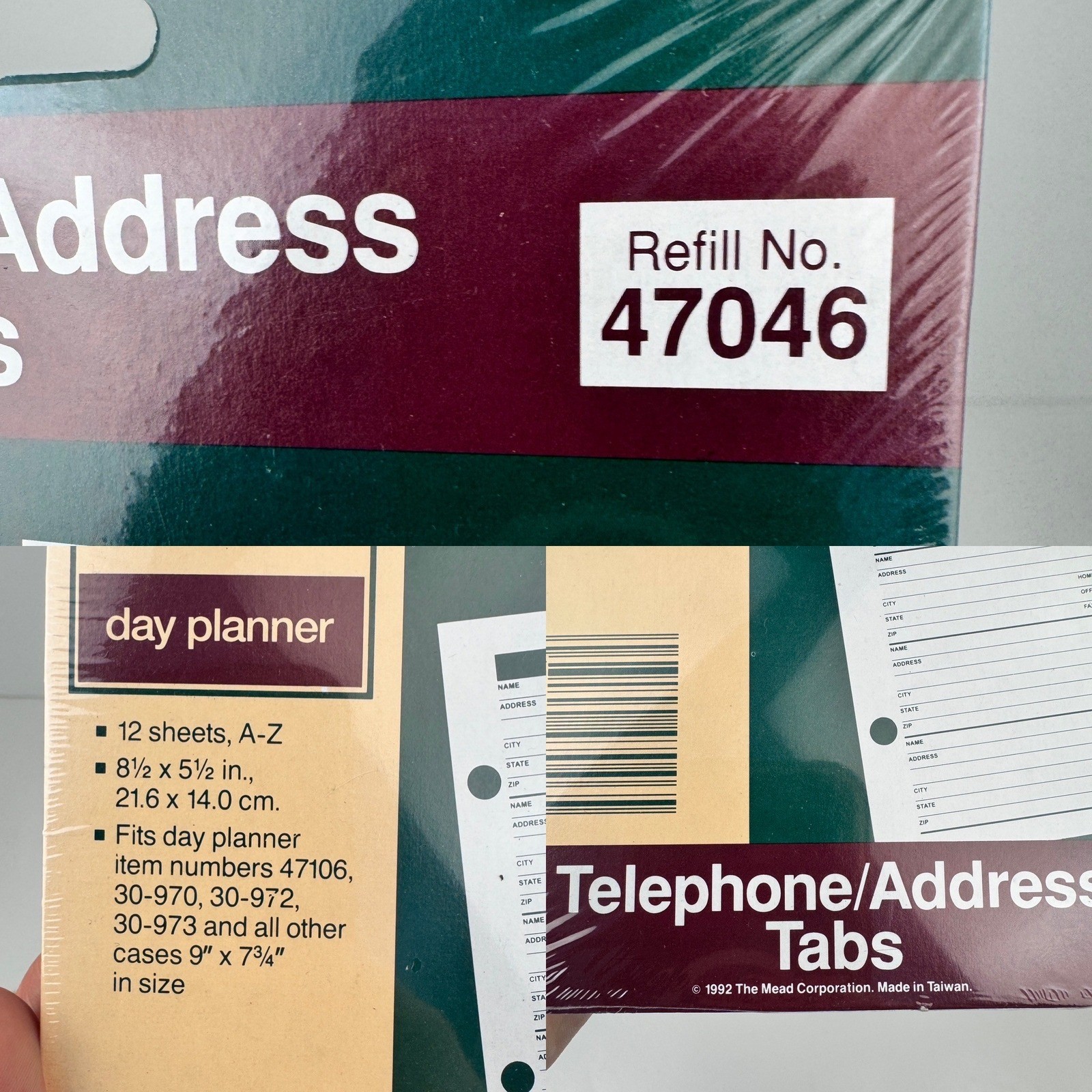 Vtg 92 Mead Cambridge Undated Daily Planner Telephone Address Refill Sheets READ