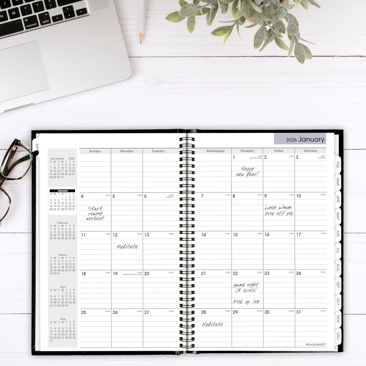 2026 Planner, Monthly, 8″ X 11-3/4″, Large, Hardcover, Dayminder, Black (G470…