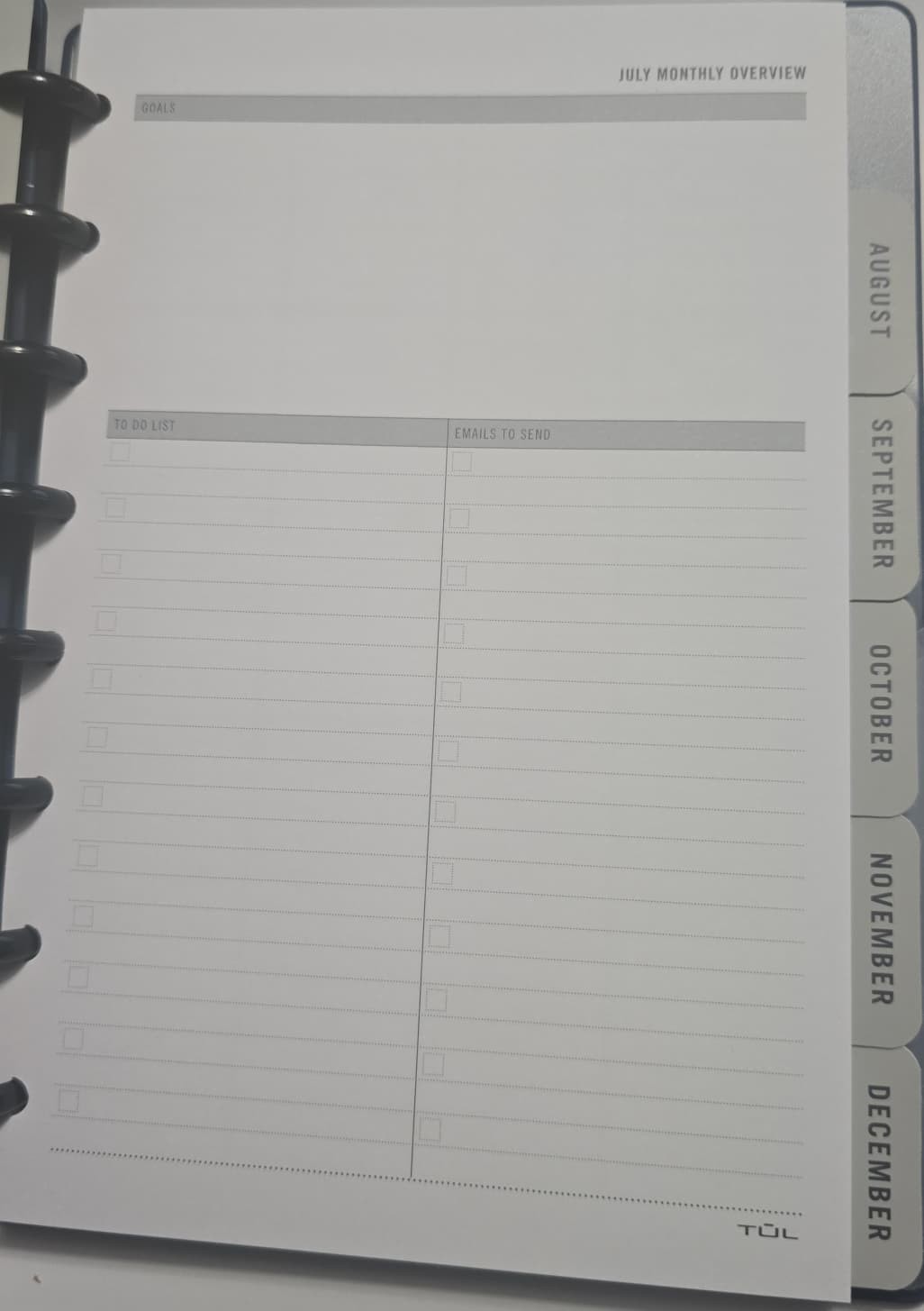 TUL® Discbound Undated Monthly Planner Starter Set, ,Soft-Touch Cover, Navy