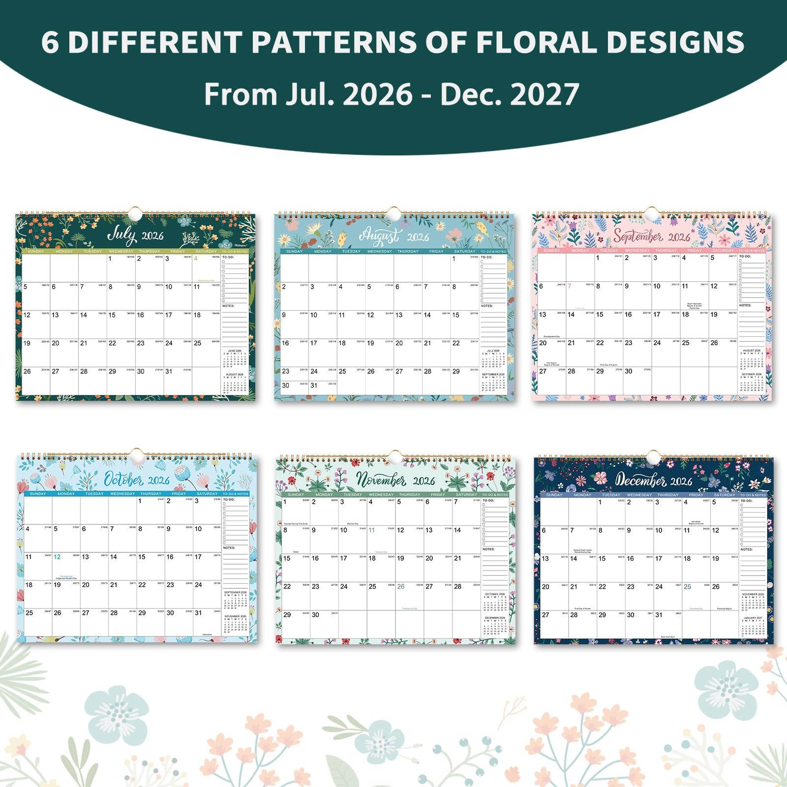 Calendar 2026-2027 – Wall 2026-2027, Jul 11.6″ x 14.8″, Muticolored