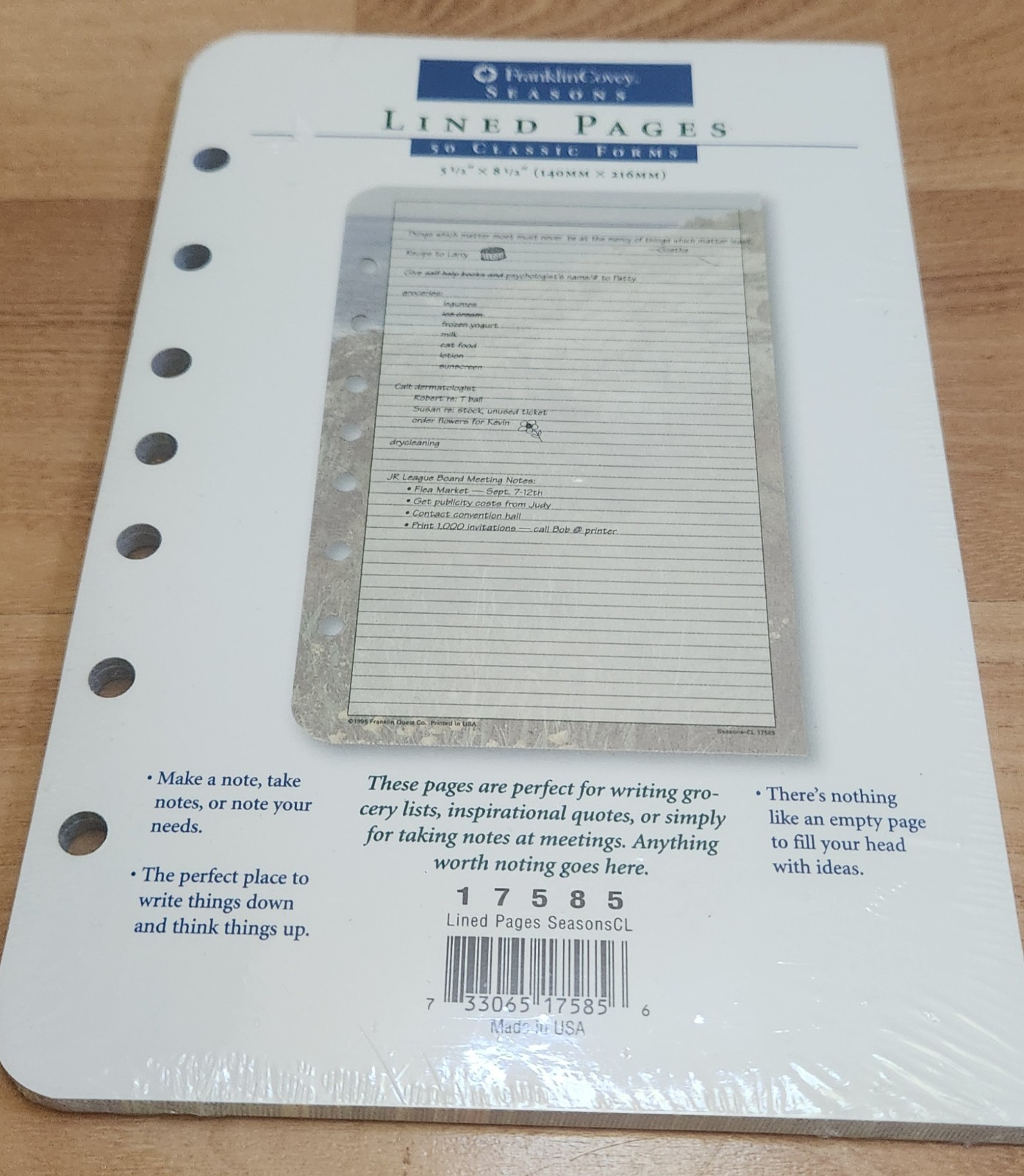 Lot of 3 Franklin Covey Lined Pages Refills (50 Sheets per) Seasons 17585 Sealed