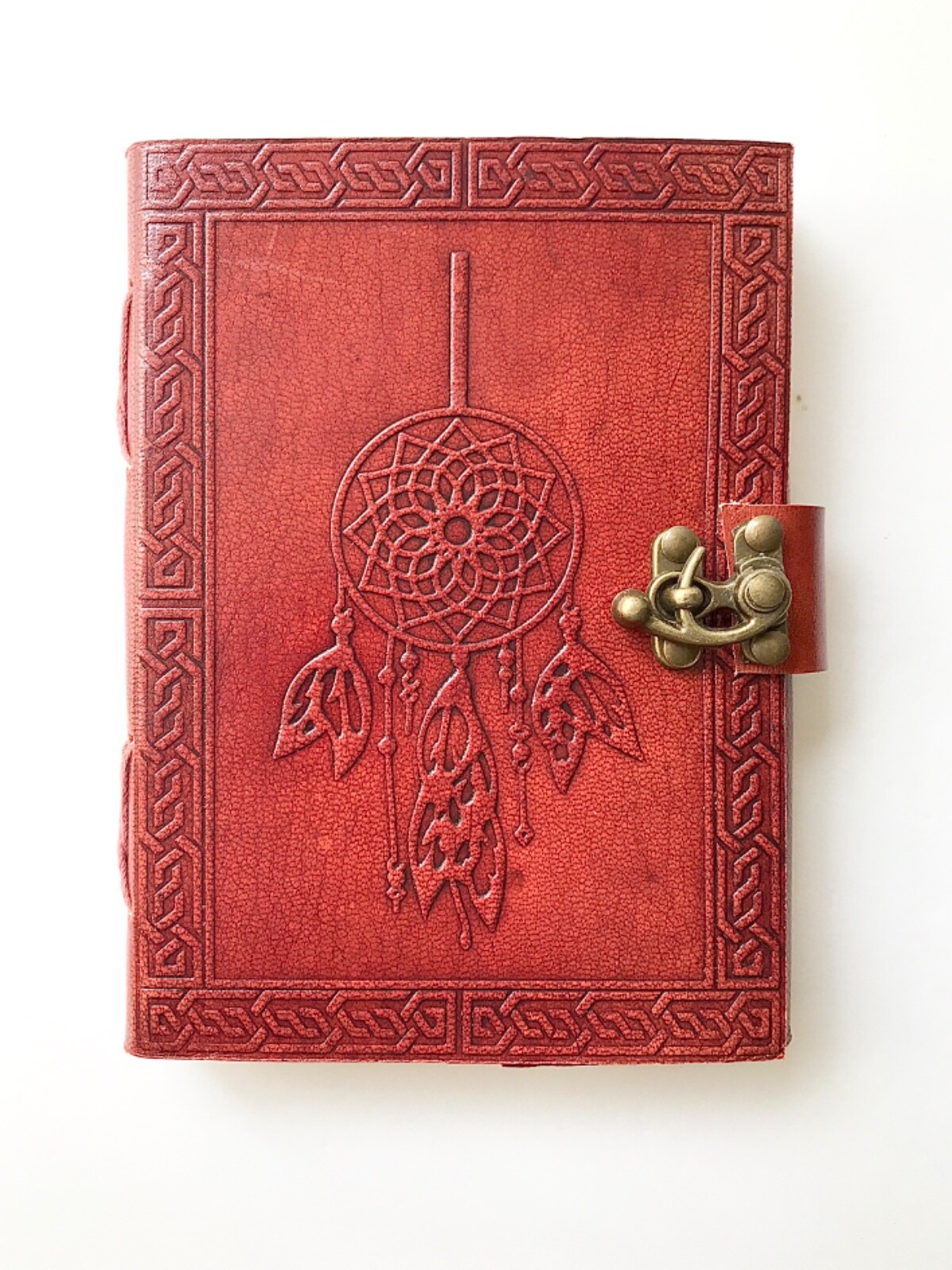 Genuine leather Journal Diary Dream catcher 100% cotton Tree Free recycled paper