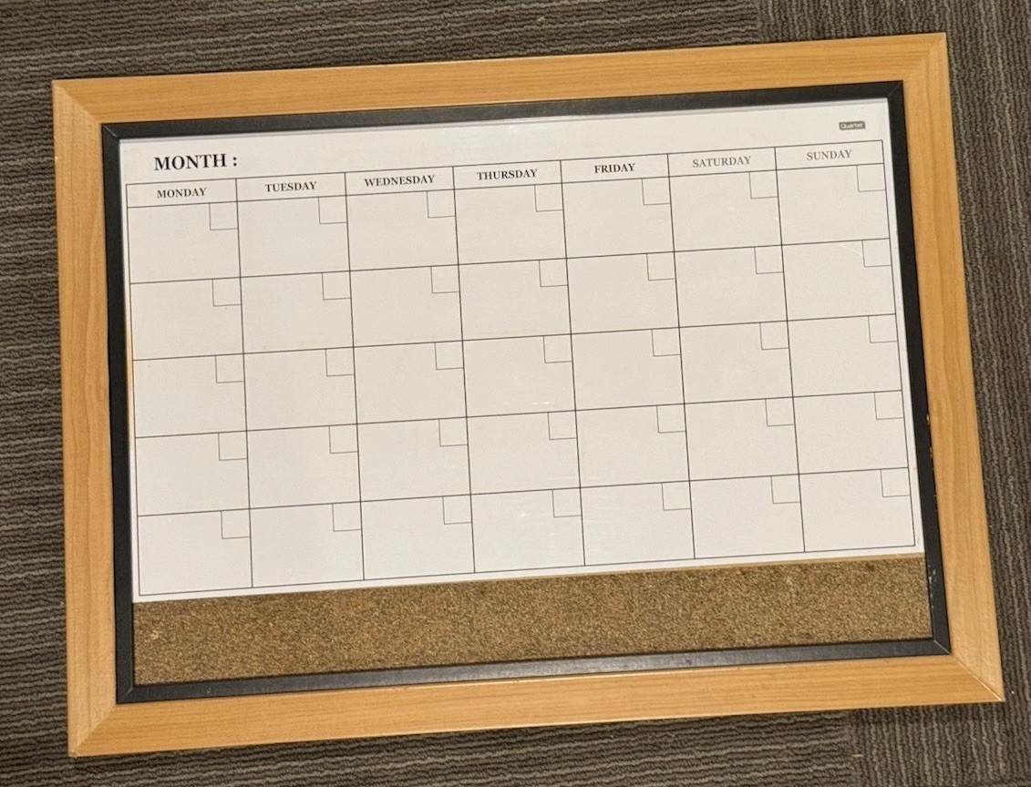 Dry Erase Cork Board combo – Calendar Planner for College Dorm Room