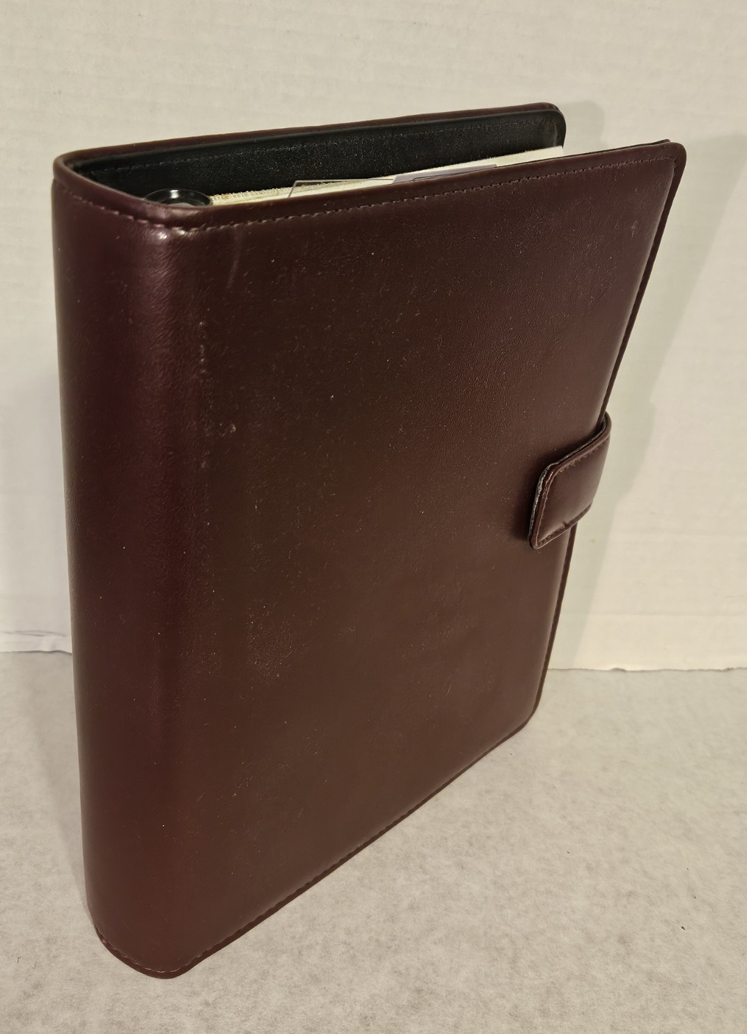 Vtg 1994 Leather Day Runner Classic Edition Planner 3-Ring Binder Burgundy