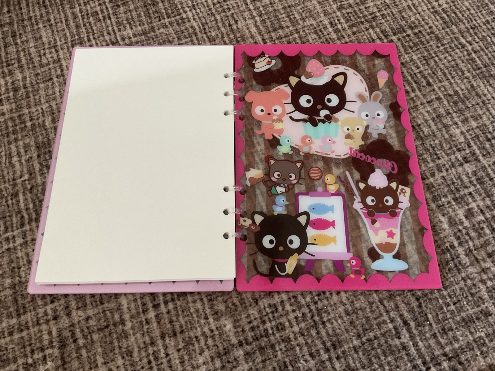 A5 Choco Cat Shaker Notebook With Plain Pages