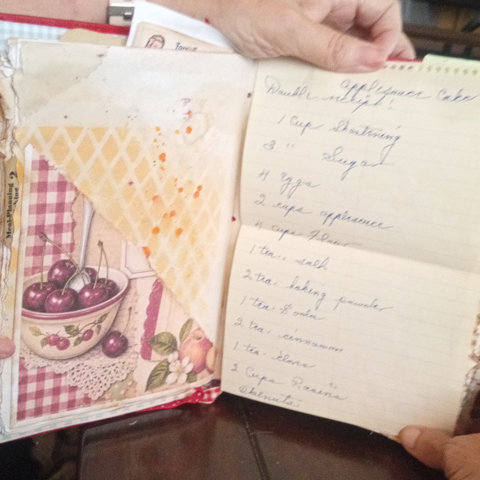 Handmade Kitchen Cookbook Recipe Junk Journal, Red Cover, Cards & Meal Pages
