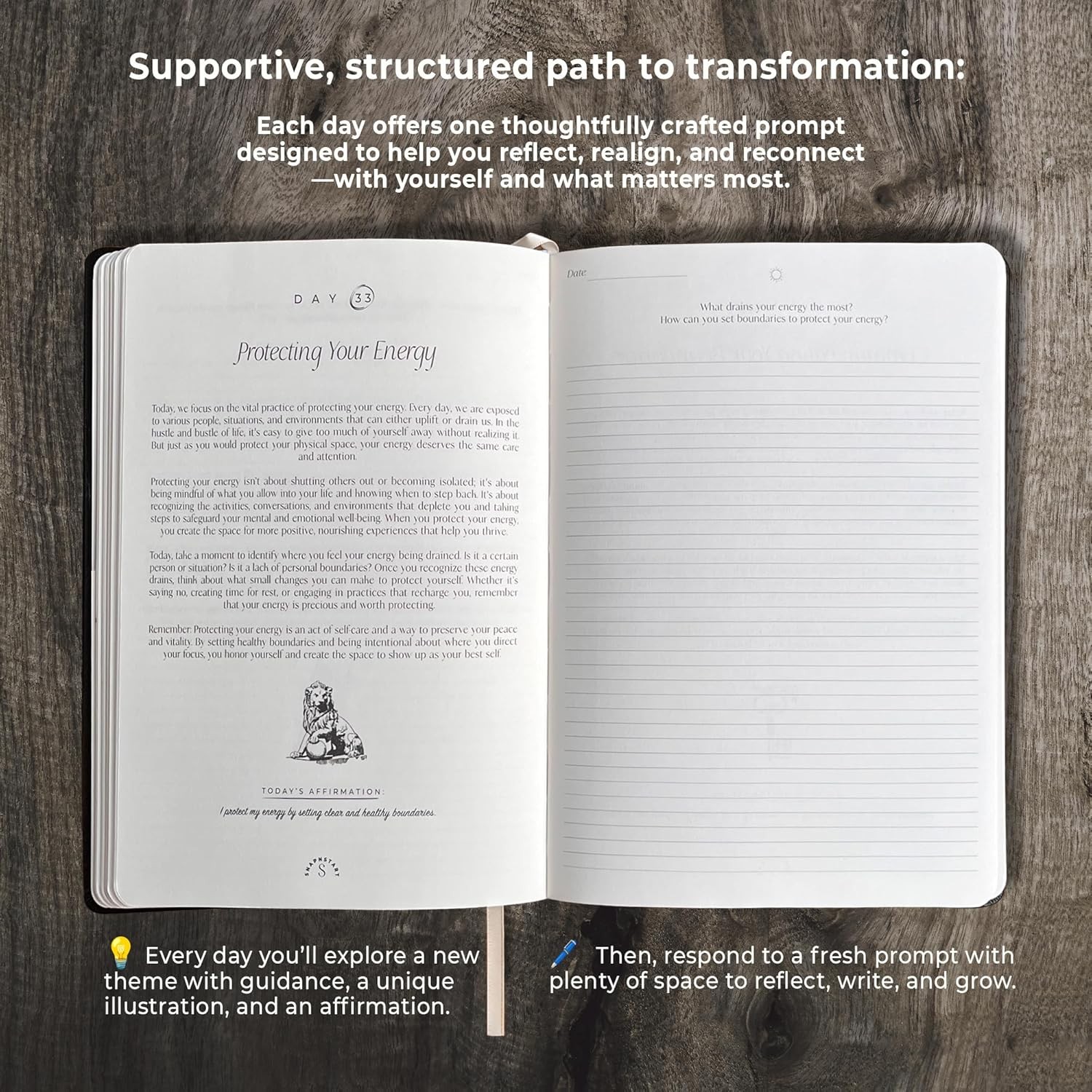 Transformation Journal – 100-Day Guided | Daily Prompts for Black