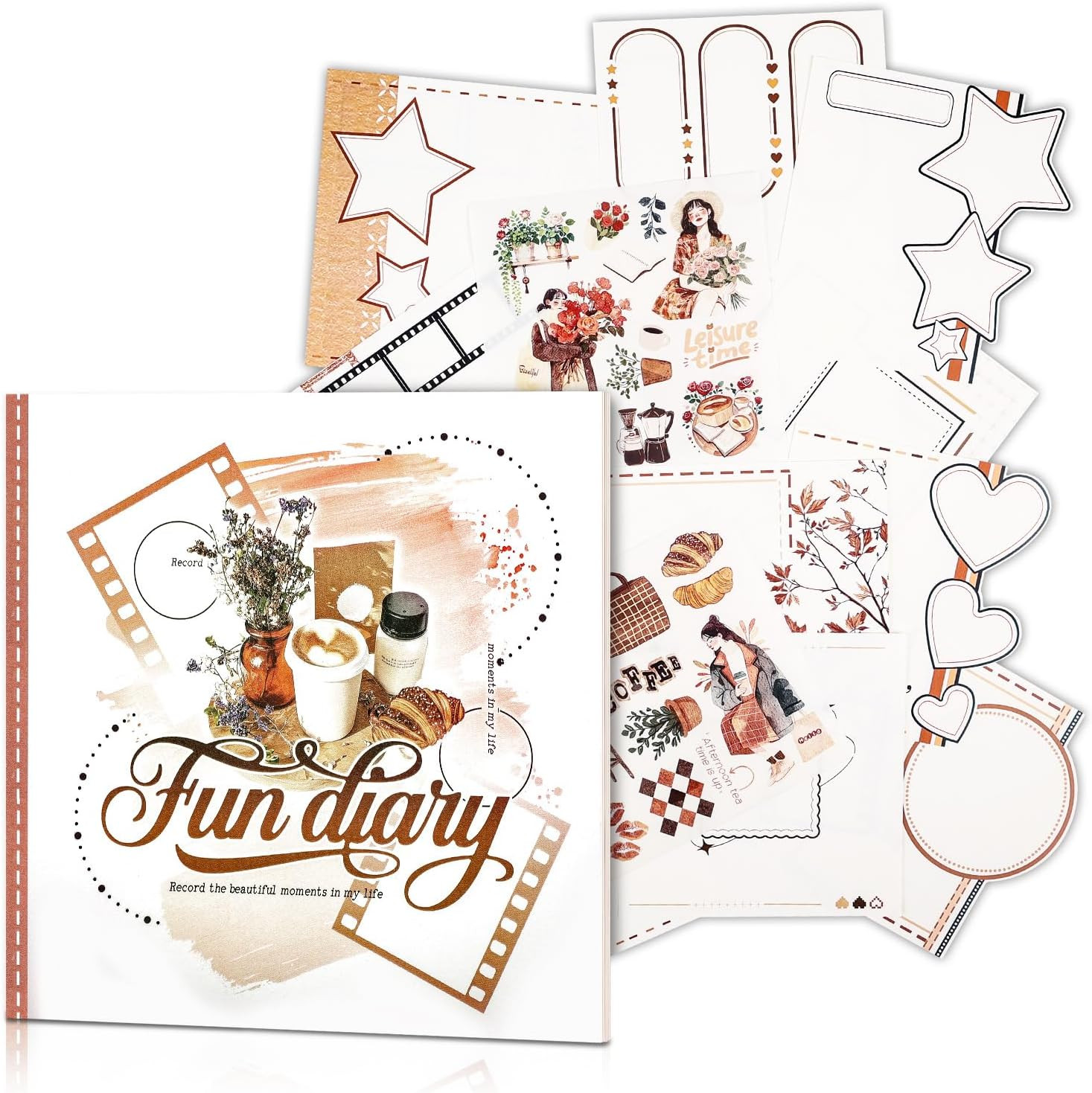 Creative Art Journal Notebook with 28 Interesting Concept Templates Pages and 8