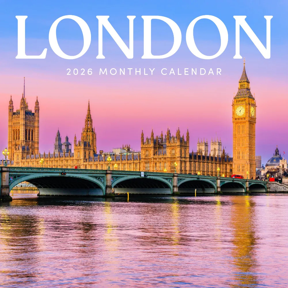 London Calendar 2026 | 12″ x 24″ 12 Month Calendar | Marble City Press
