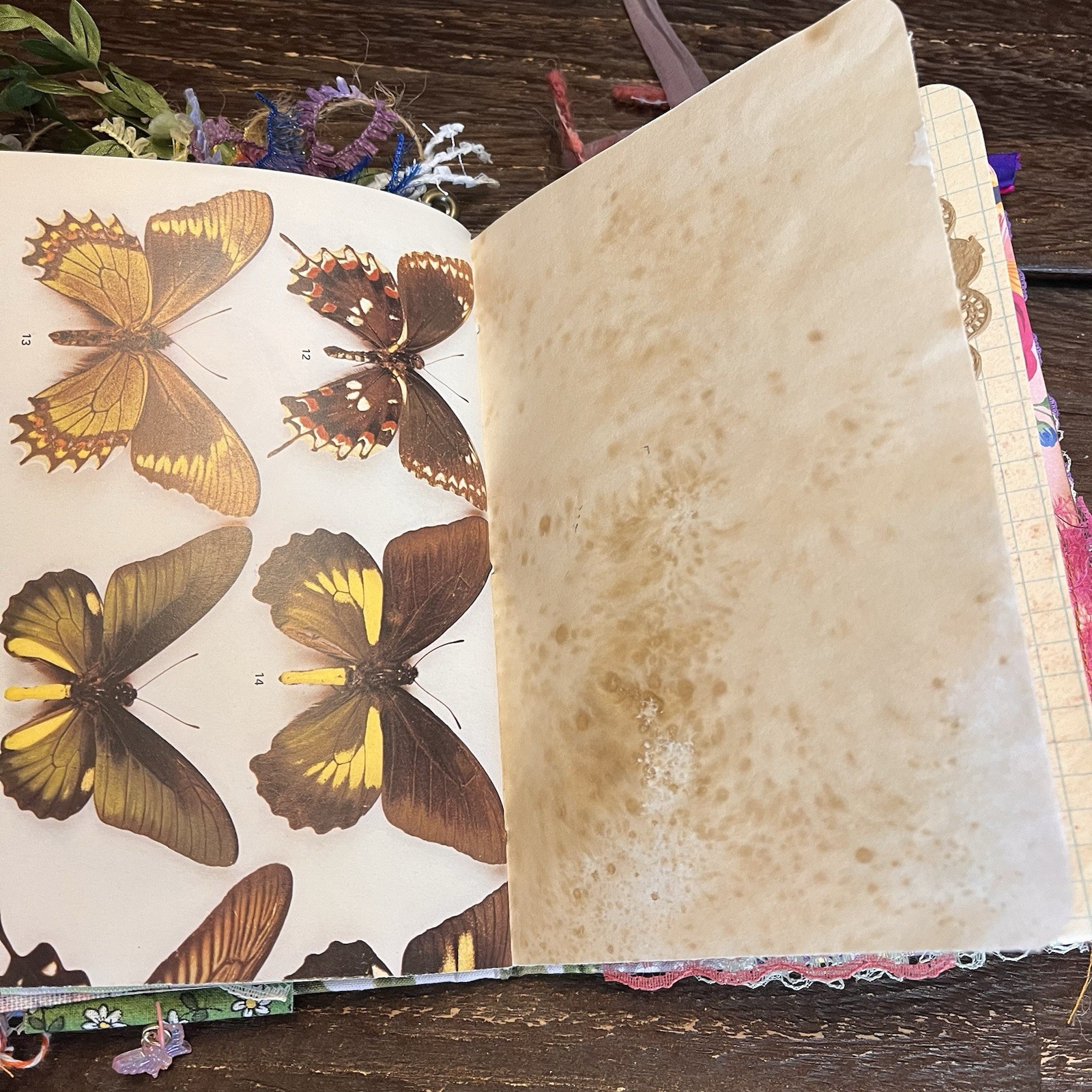 Butterfly Junk Journal Faith Floral Nature Flowers Softcover Decorated 3 Sig