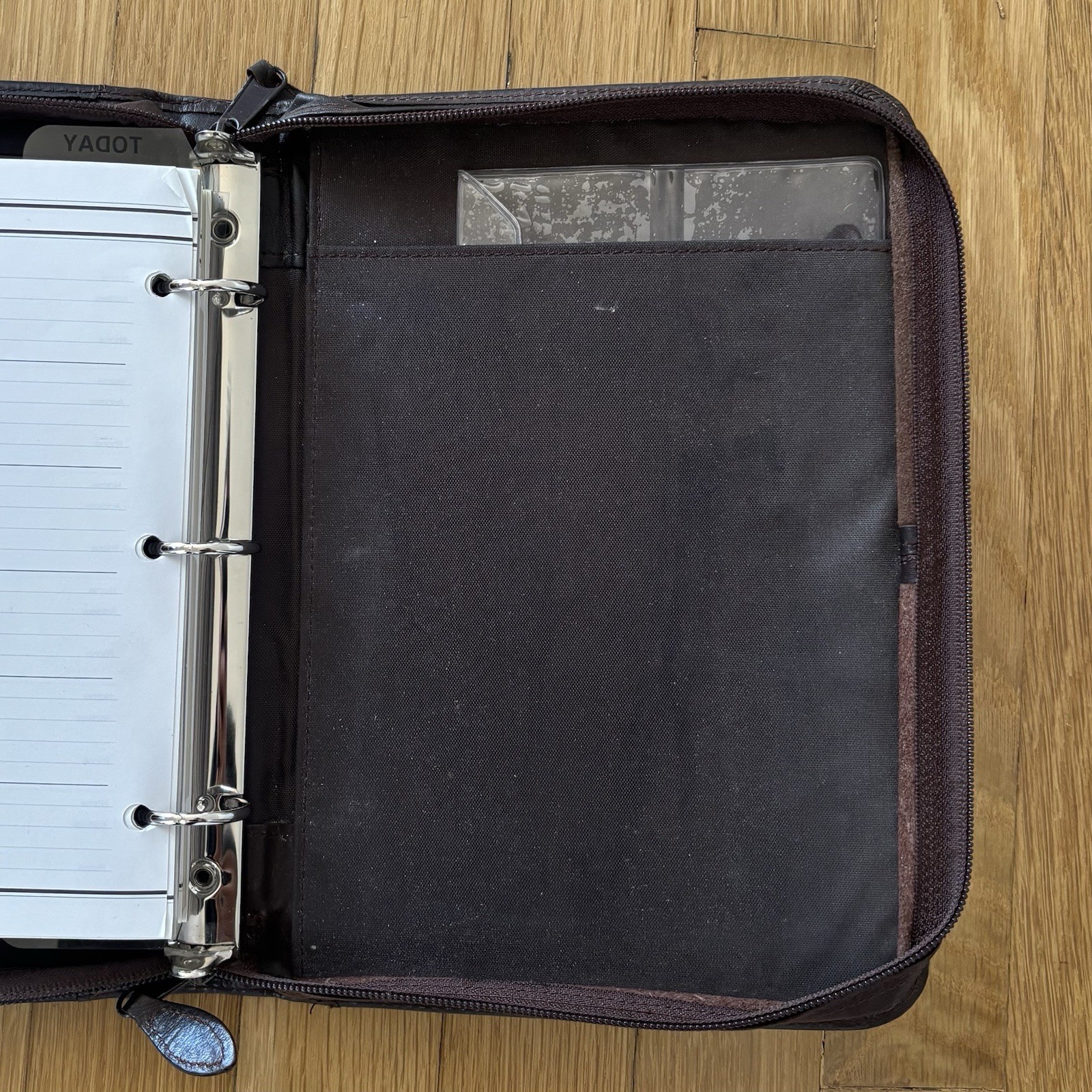 Vintage Wilsons Leather Agenda Planner Portfolio Binder 10×7 Brown 3 Ring Zipper
