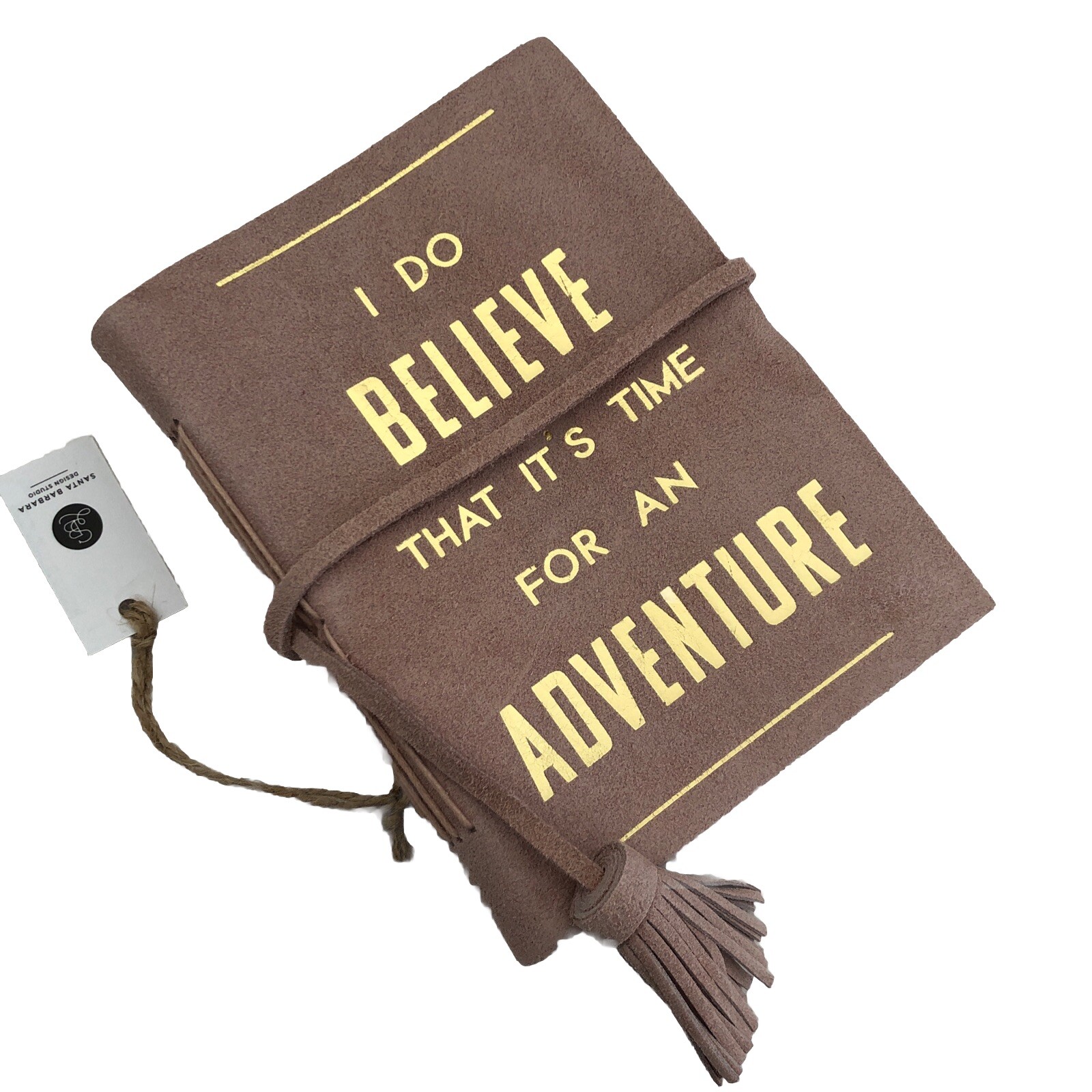 New 5 x 7 Inch Lined Suede Blank Notebook Pink Leather Adventure