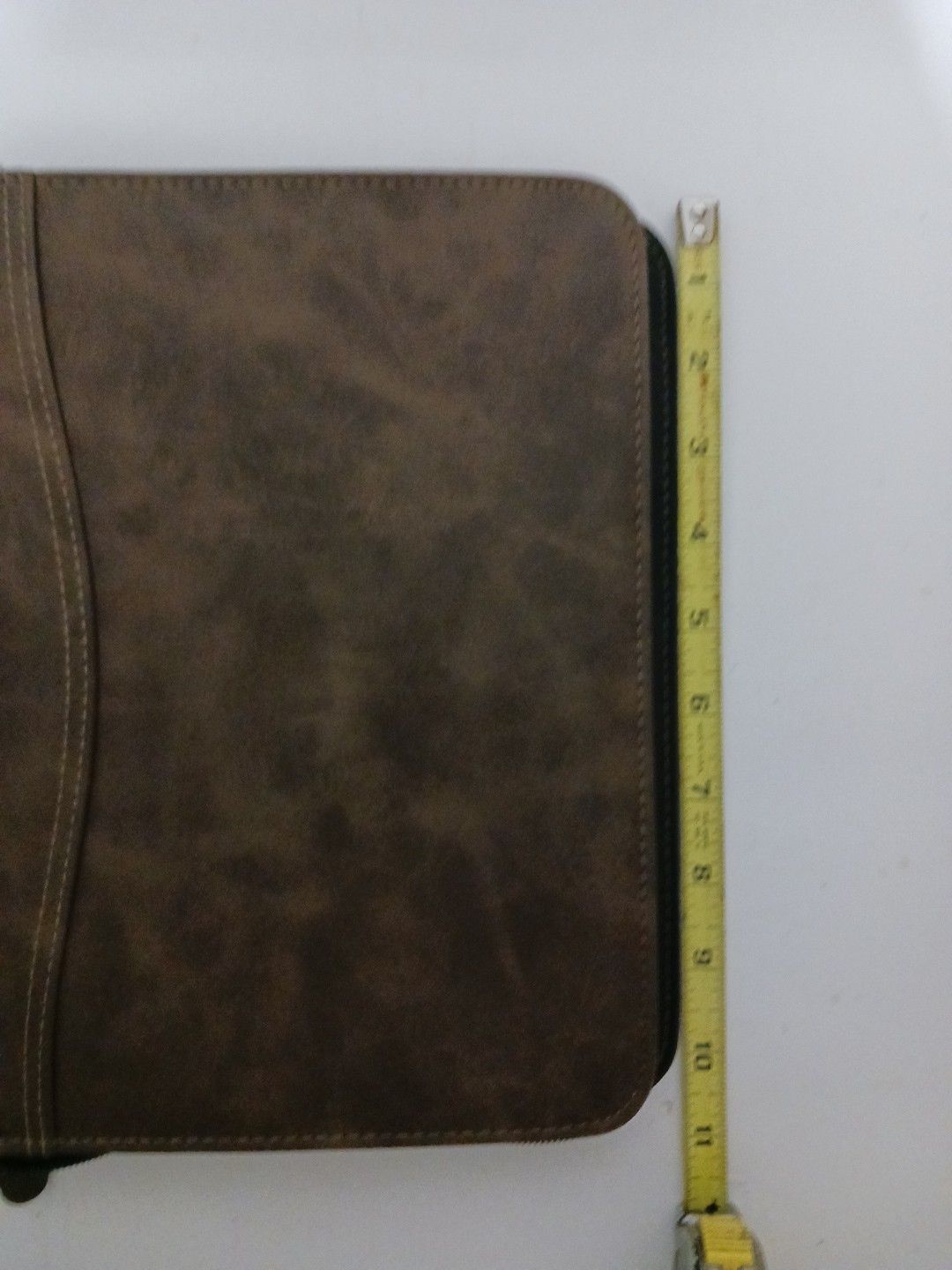 DAY-TIMER Brown Leather Zip Around 7 Ring Binder Organizer Planner 8″x11″ Faux