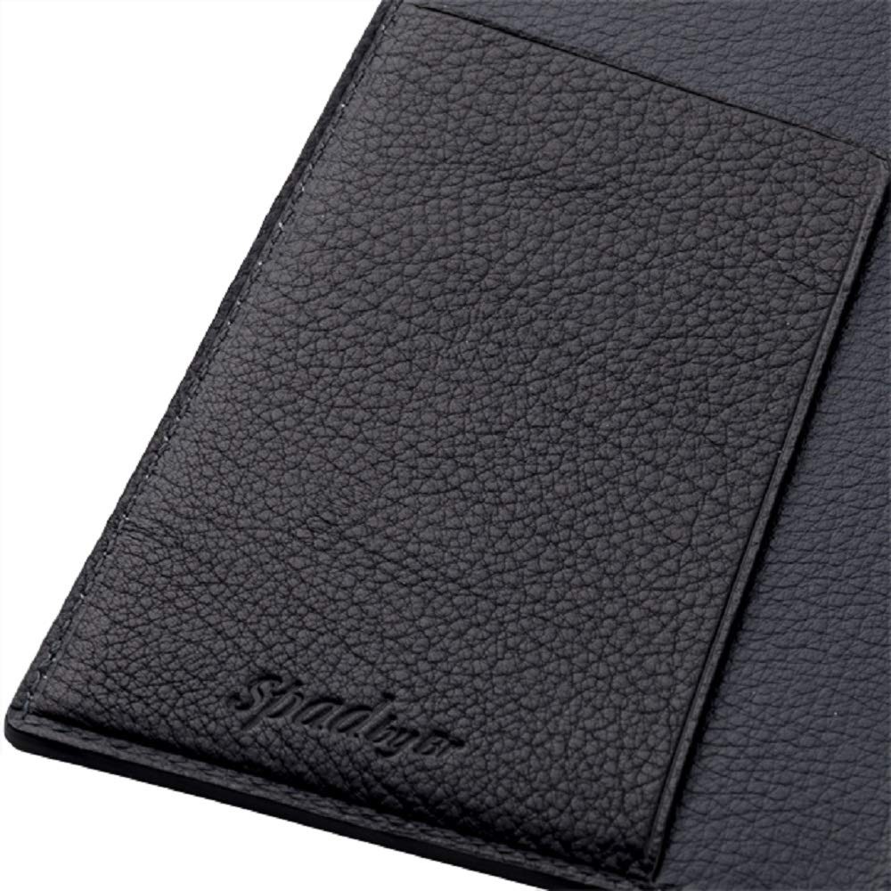 SPAD YAK Leather System Planner, Bible Size, 11mm Notebook, Black x Navy