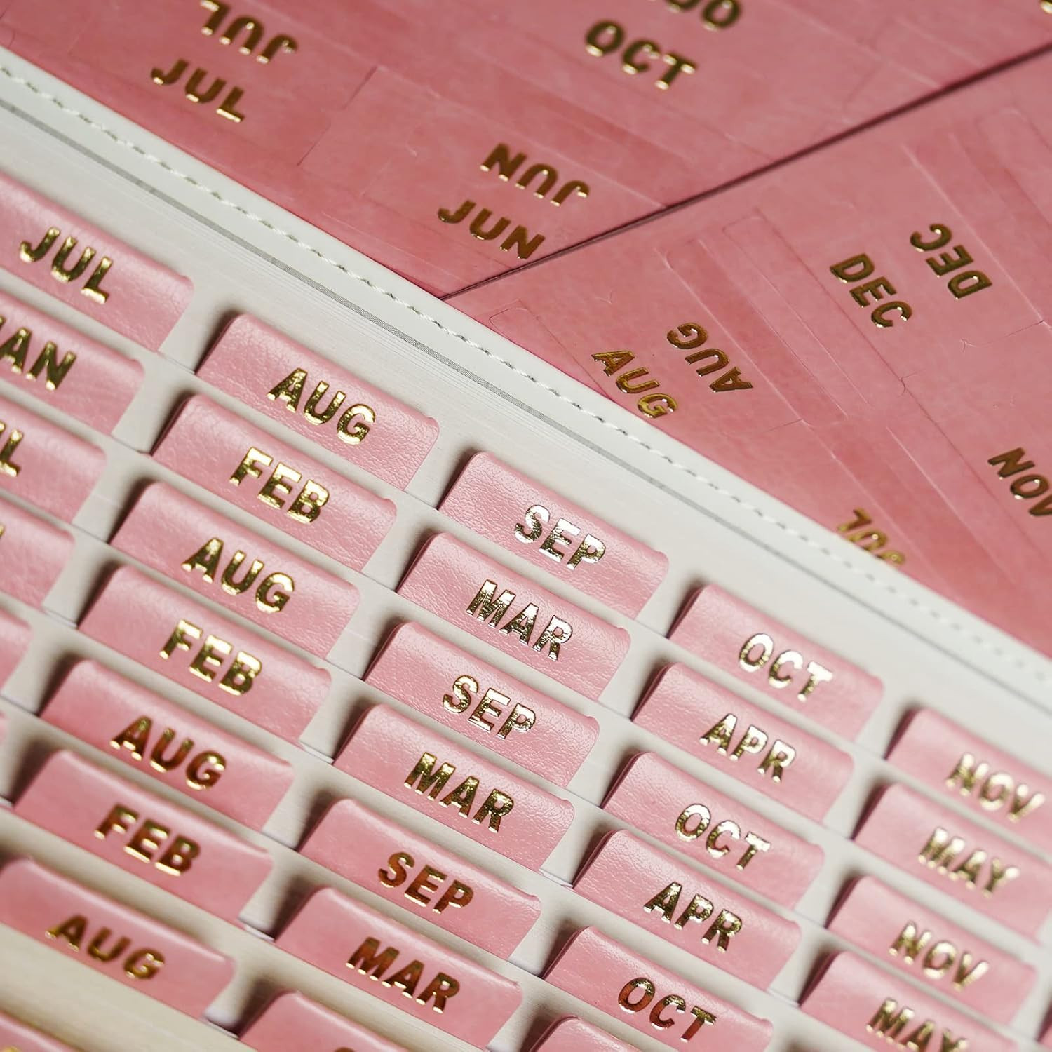 -Leather Monthly Tabs, 48 Pcs Planner Tabs, Calendar Month Stickers F…