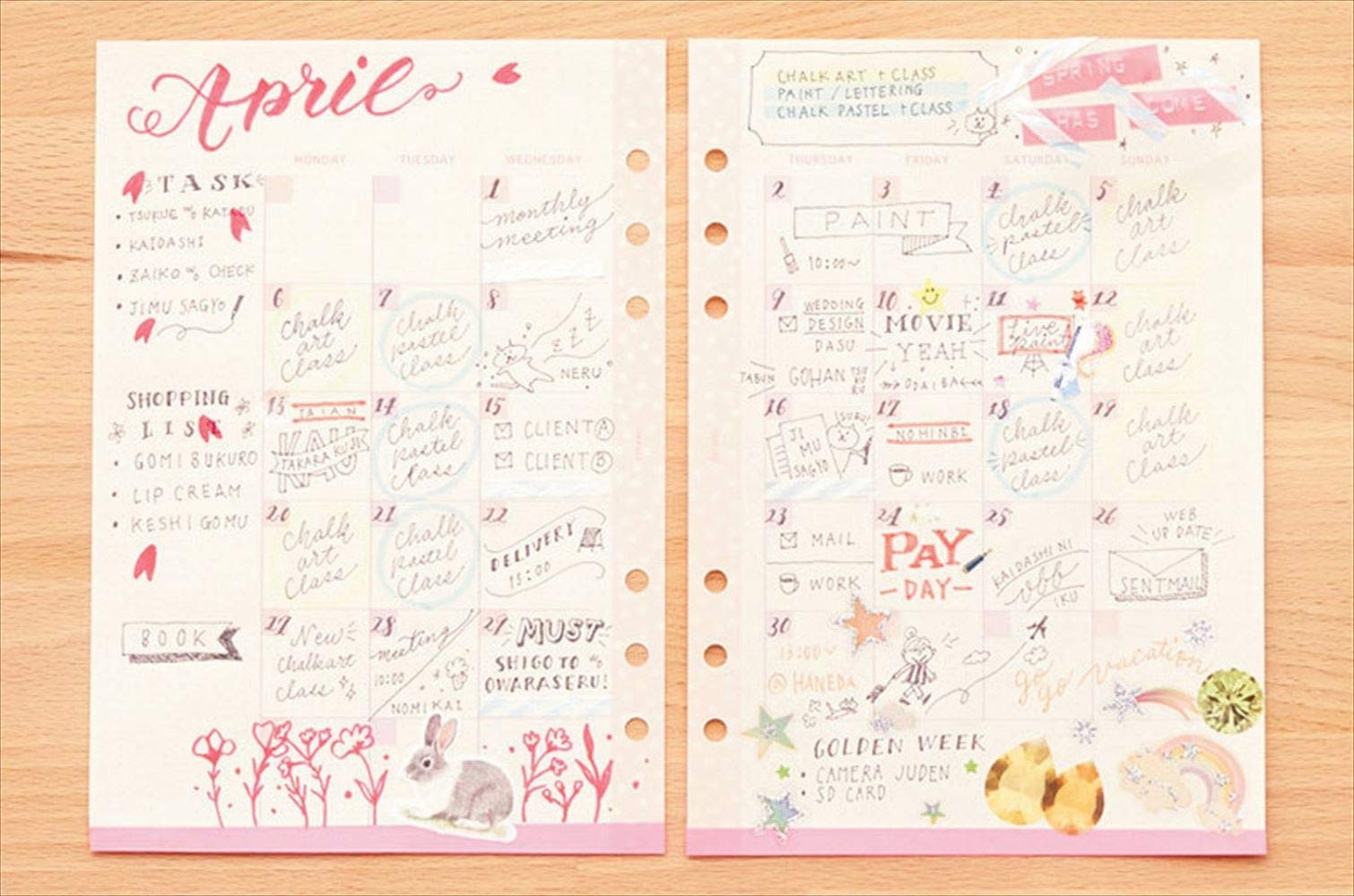 Raymay Fujii decona planner refill, Tanto paper, monthly schedule, A5 size, HAR4