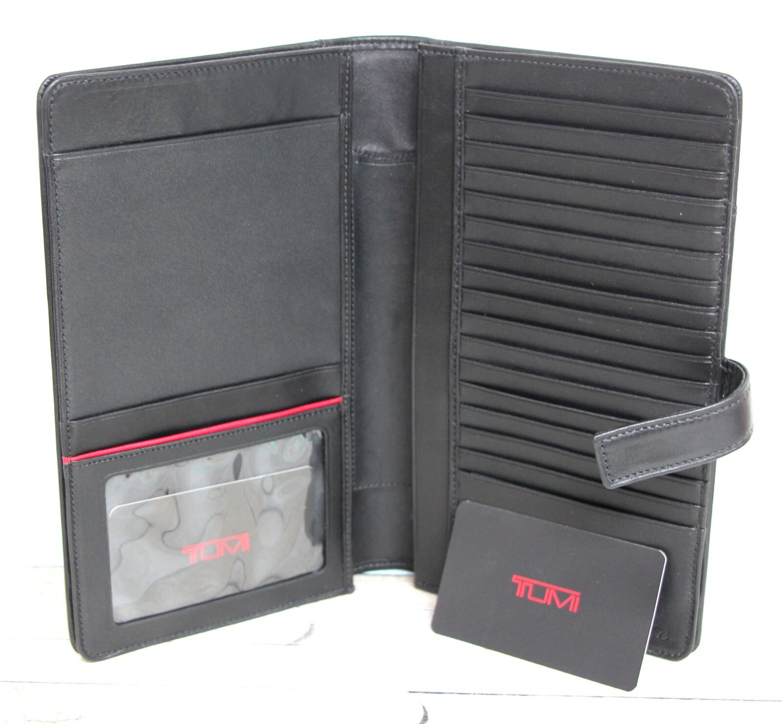 NWT 5.25″x8.75″ Tumi MERIDIAN Boing BLACK REAL LEATHER ULTIMATE TRAVEL ORGANIZER
