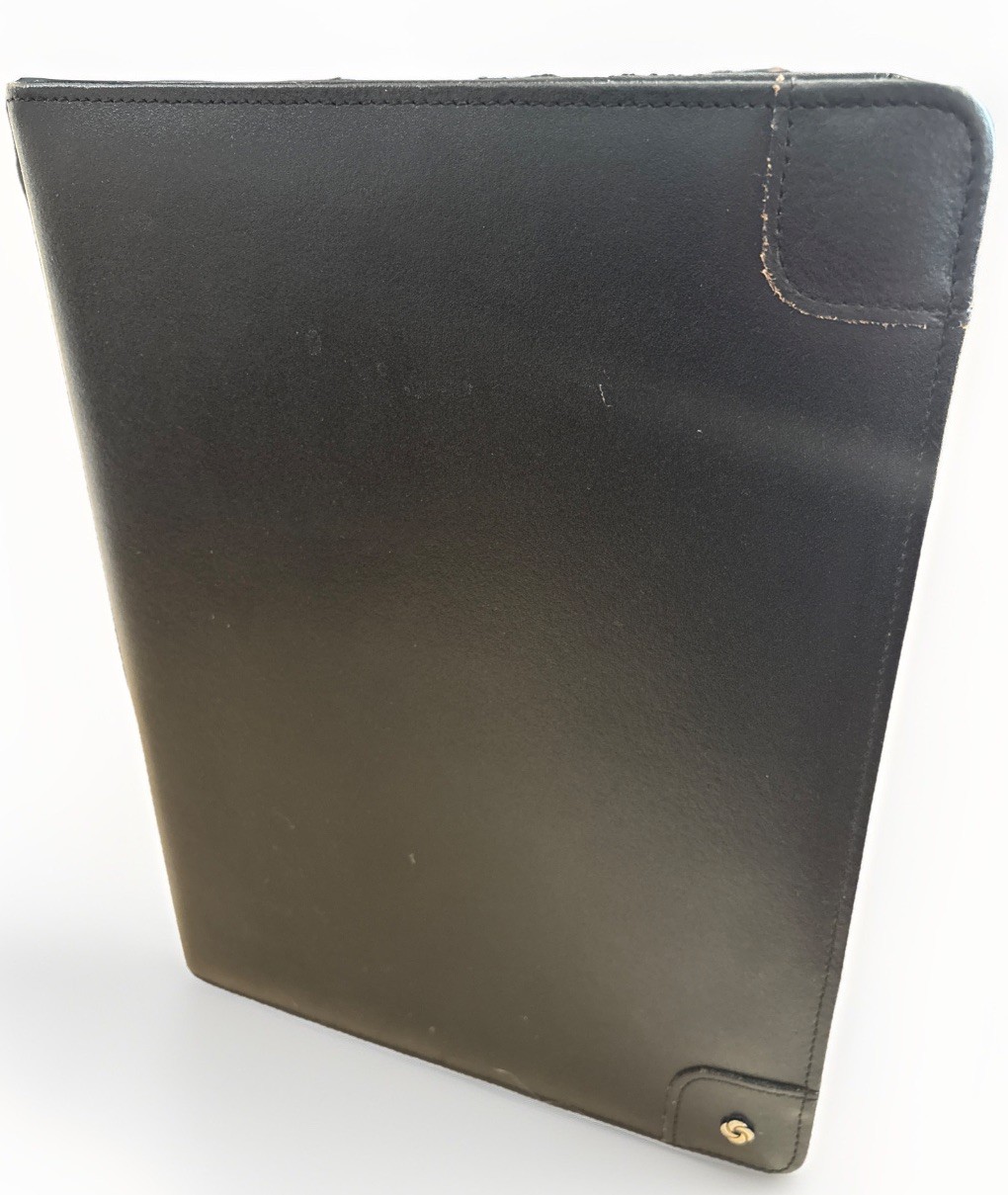 Vintage Samsonite Veloce Black Leather Portfolio Folder Organizer Notepad