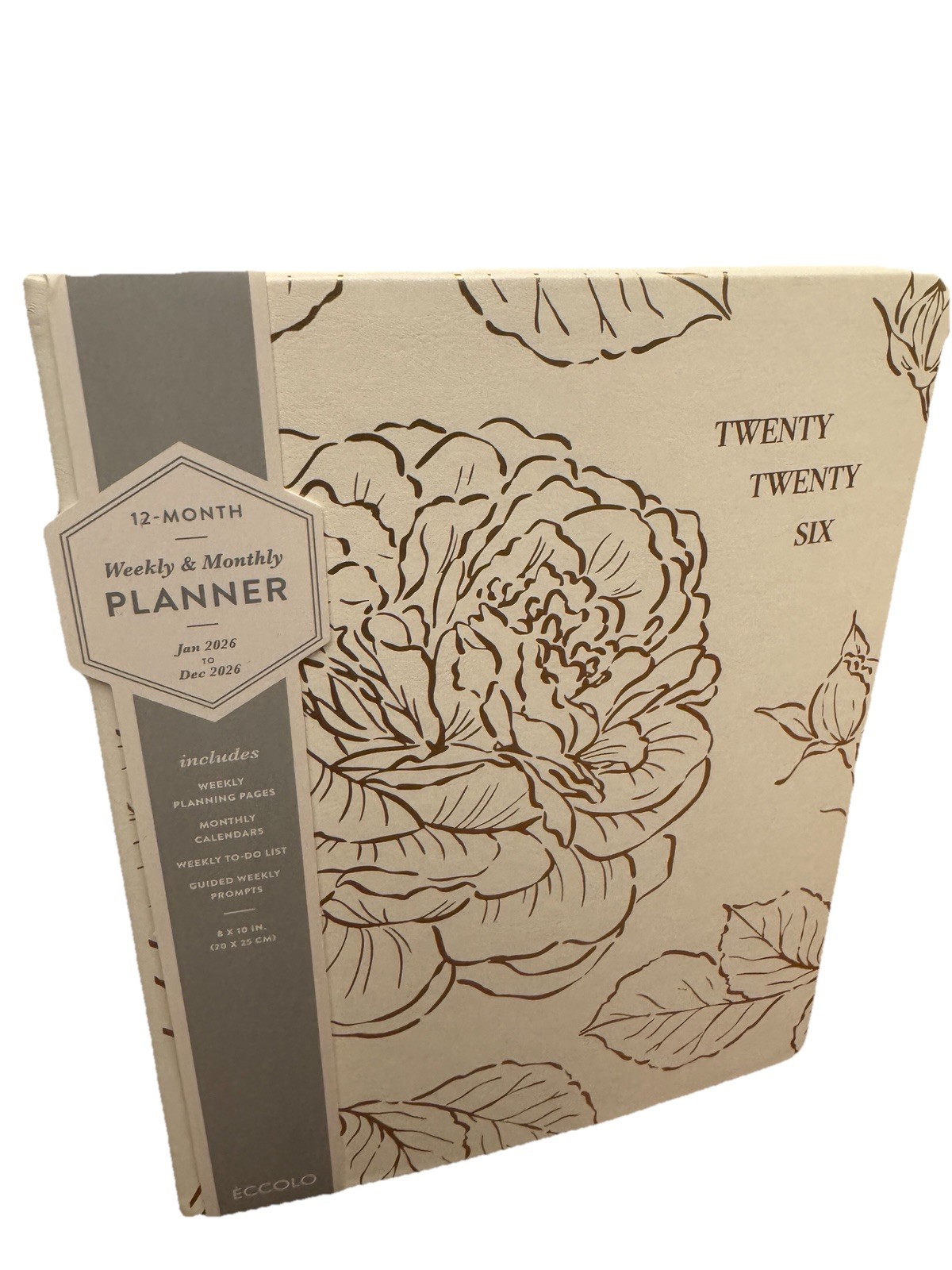 Eccolo 2026 Large Agenda Planner, 12 Month Jan- Dec Monthly & Weekly Planner