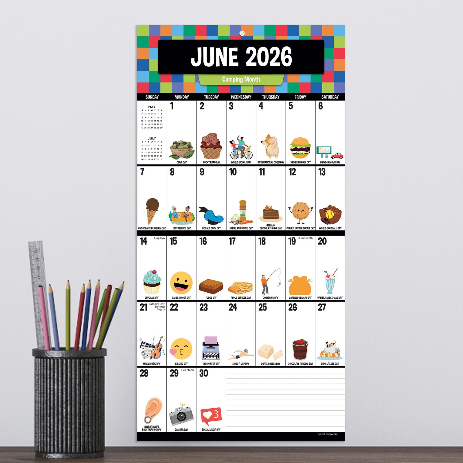 TF Publishing 2026 Every Day’s A Mini Wall Calendar 7″x7″ 2026, Multi color