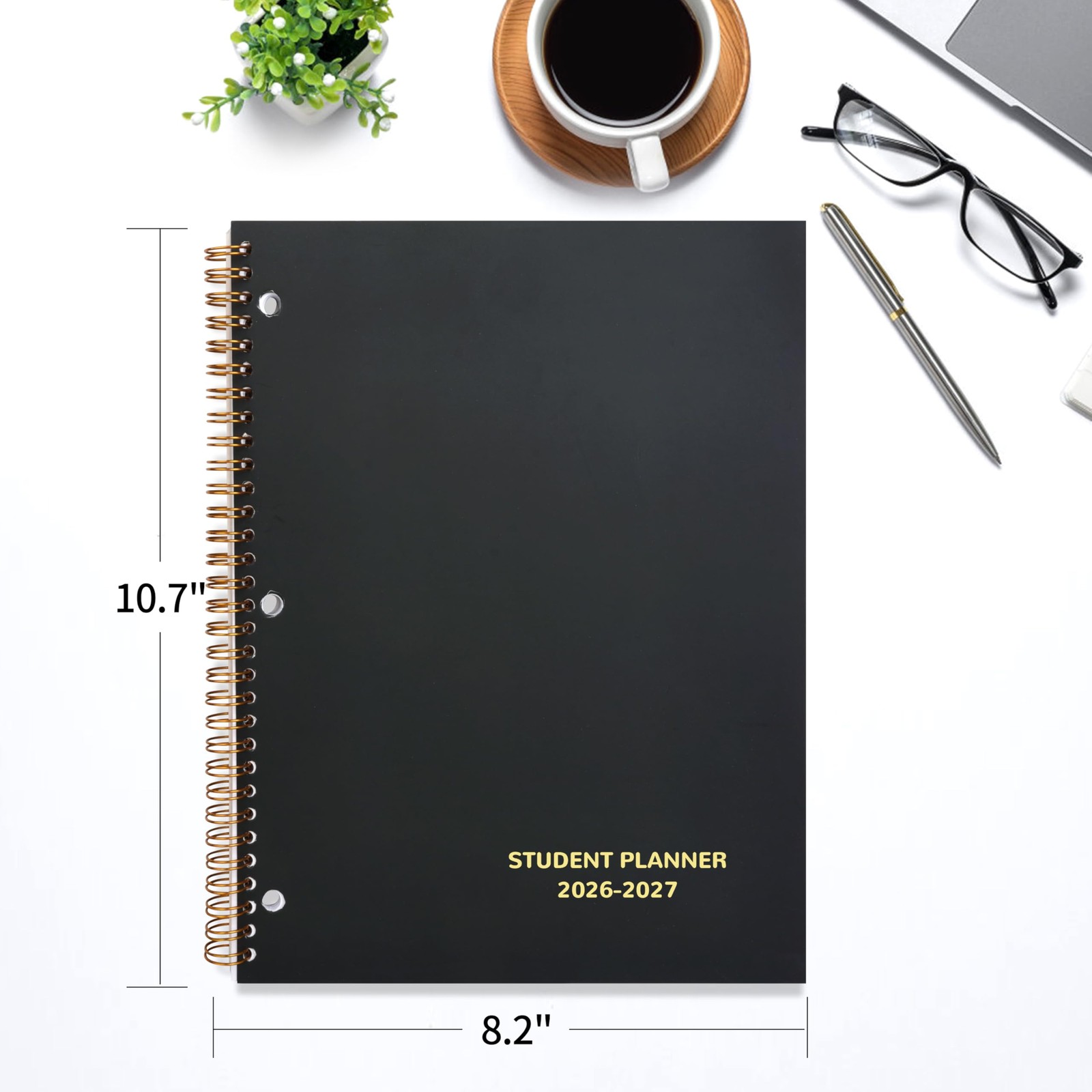 Student Planner 2026-2027 Monthly & 10.7″ x 8.2″ x 0.5″ inches, Black B