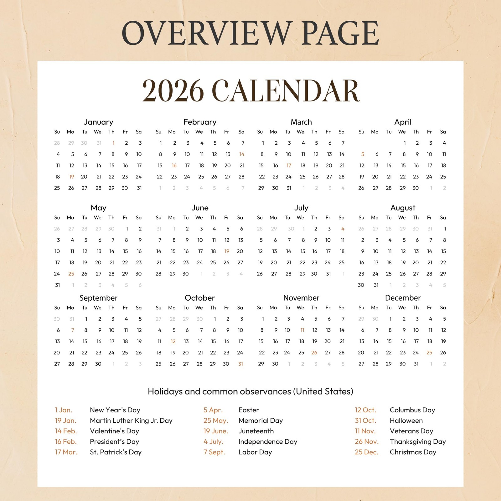 2026 Wall Calendar Christian, Bible Verse 2026, 12 Multi-colored