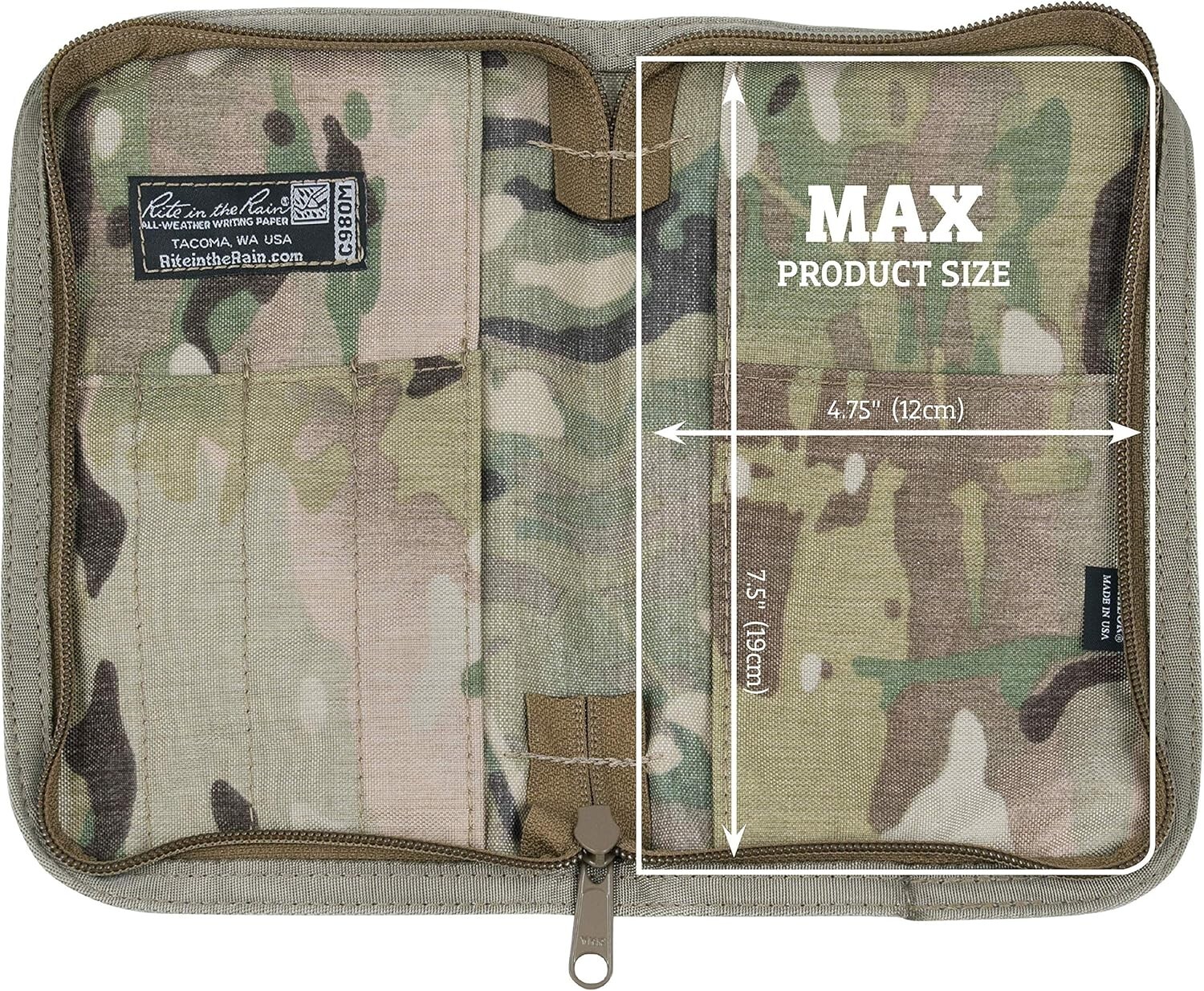 Rugged MultiCam Cordura Notebook Cover with Internal Storage – Waterproof Design