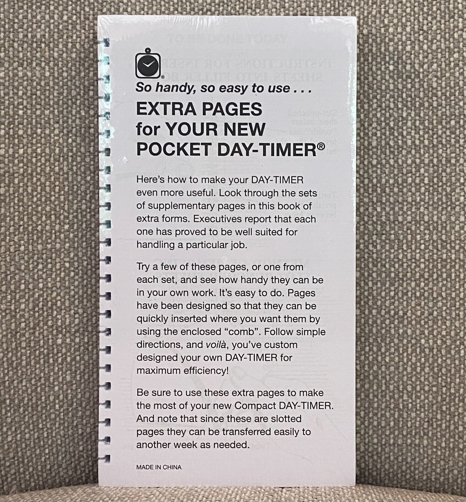 Pocket Day-Timer Assortment Extra Pages Spiral Refill 6 1/2″ X 3 1/2″ – NEW