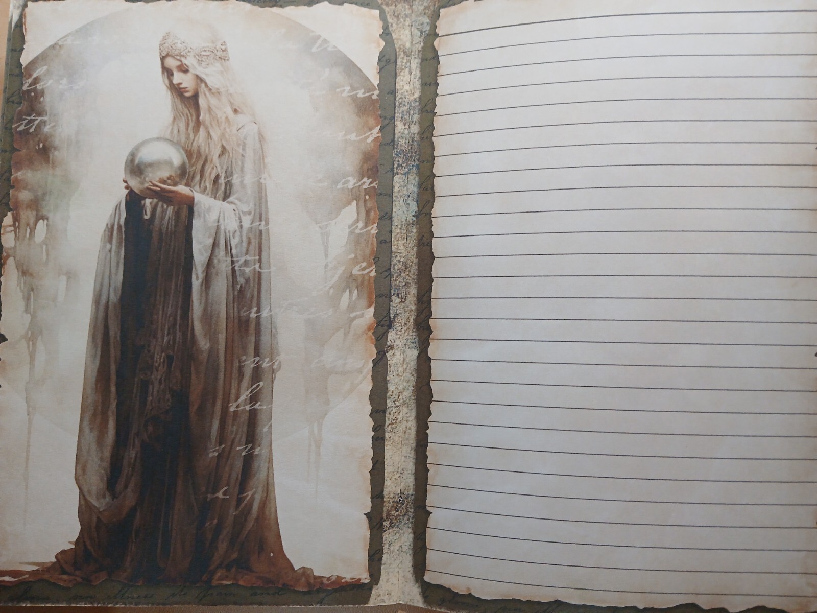 Junk Journal Booklet “WICCAN 2″ GRIMOIRE SPELLBOOK HANDMADE Lg 6″x9” 40pg
