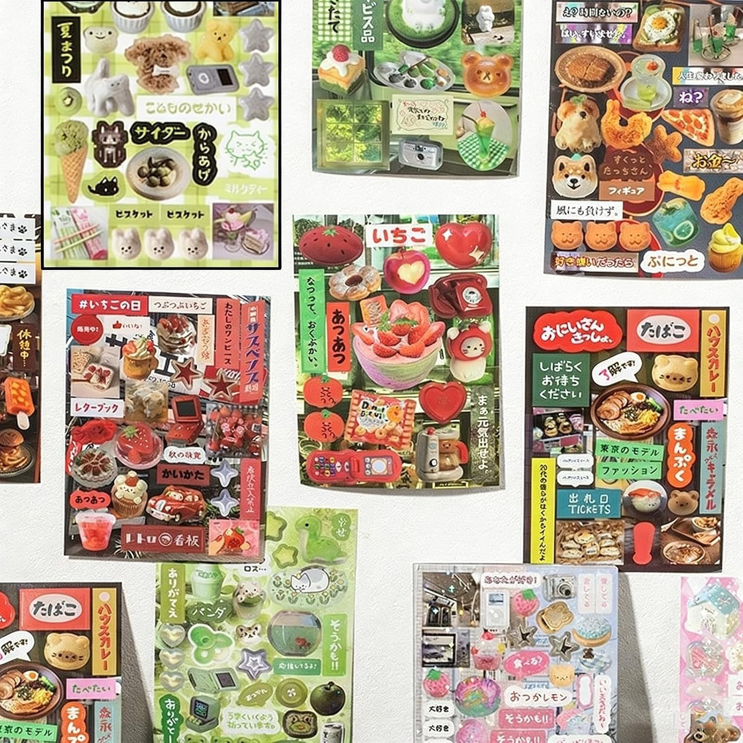 45 Sheets Japanese Sticker Book for Scrapbook 800+Pcs Heisei Retro Manga Styl…