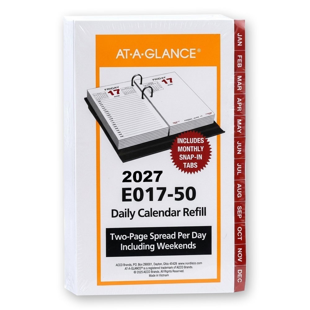 At-A-Glance 2026 E017-50 Daily Calendar Refill – Two-Page Spread Per Day