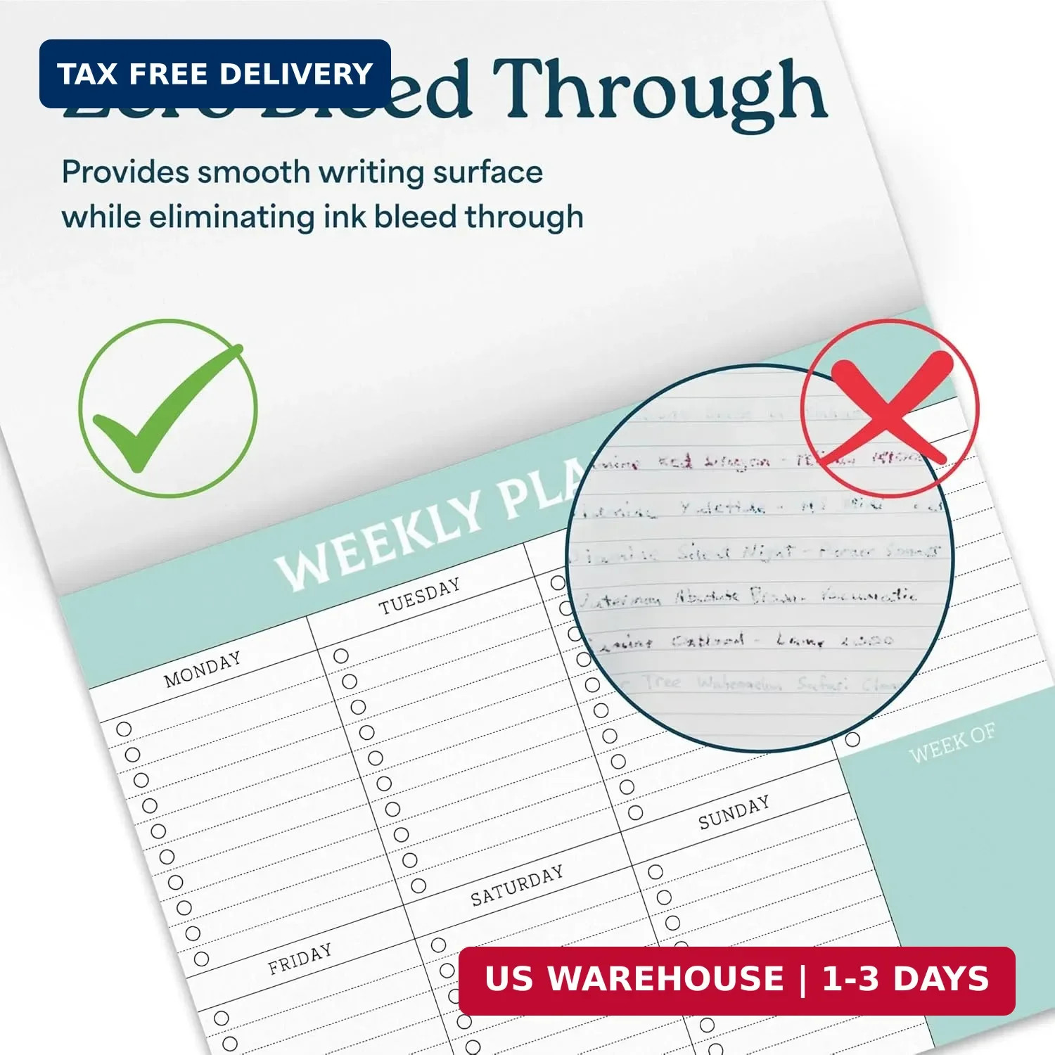 Large Weekly Planning Pad and Matching Notepad, 52 Letter Size Tear-Off Sheets,