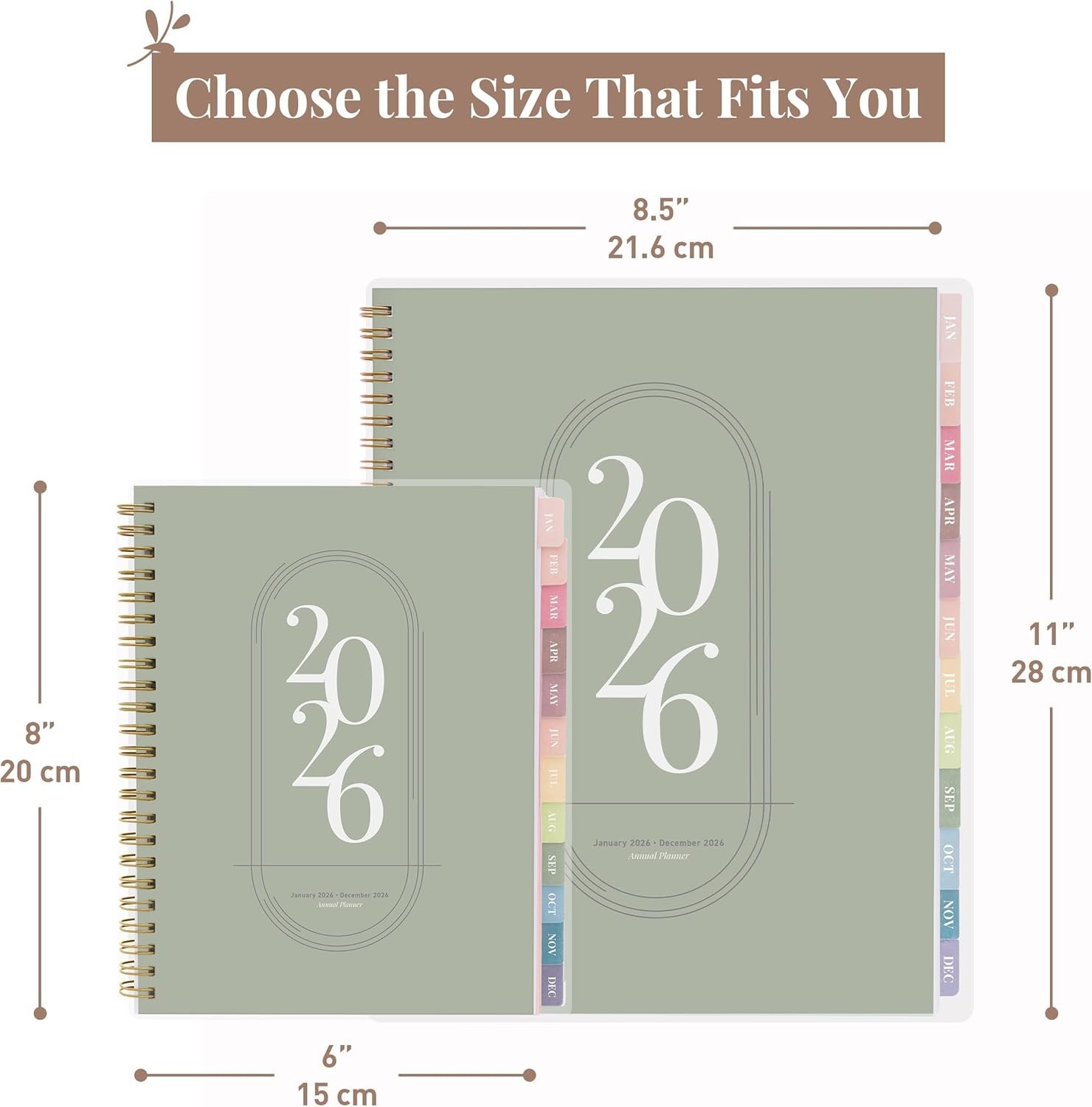 Comprehensive 2026 Agenda Planner – Weekly/Monthly with Notes, Holidays, 6×8 in