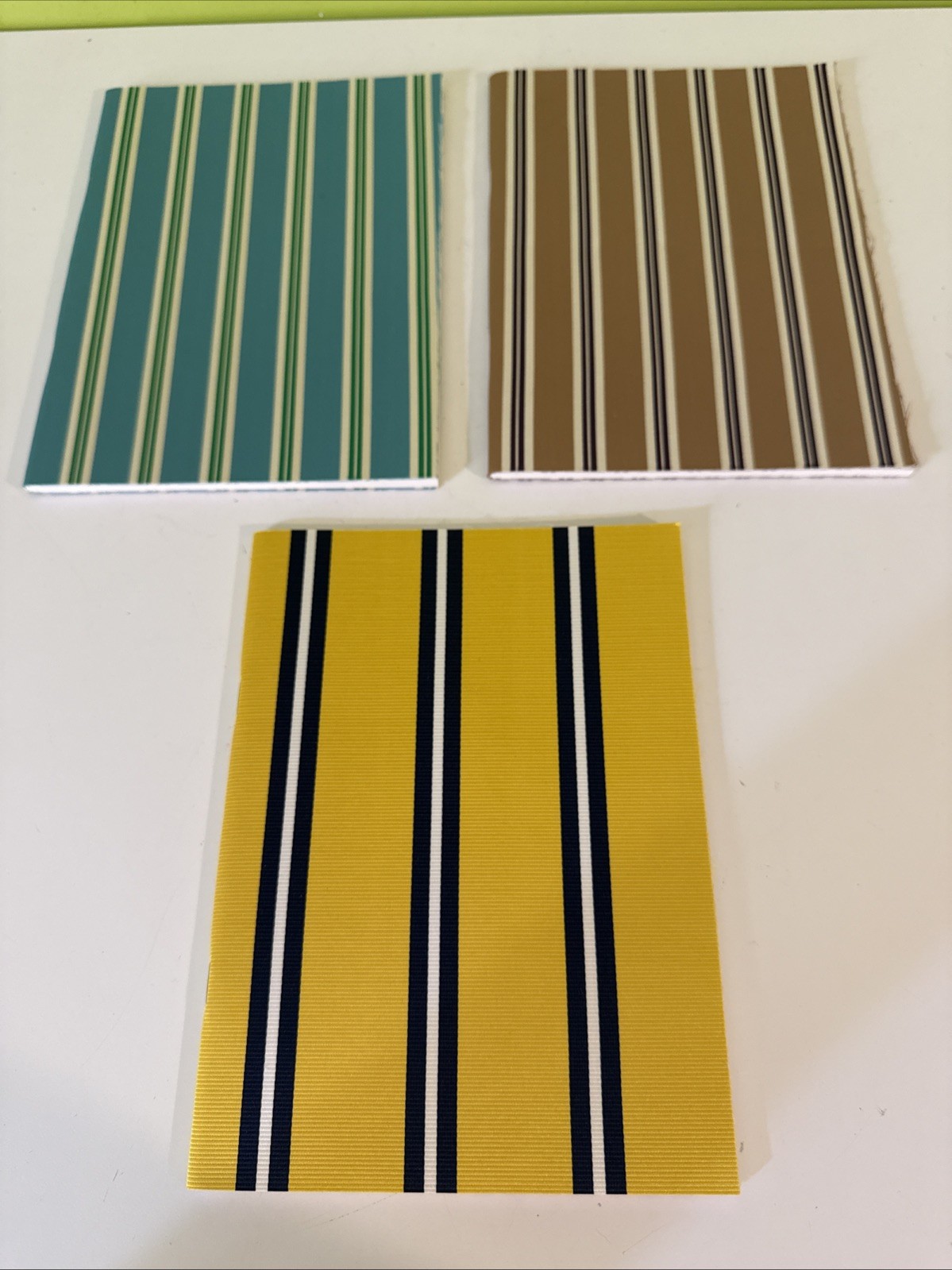 Dedar Milano Fabric Covered Notebooks Acid Yellow Purple Terracotta Mare Capri