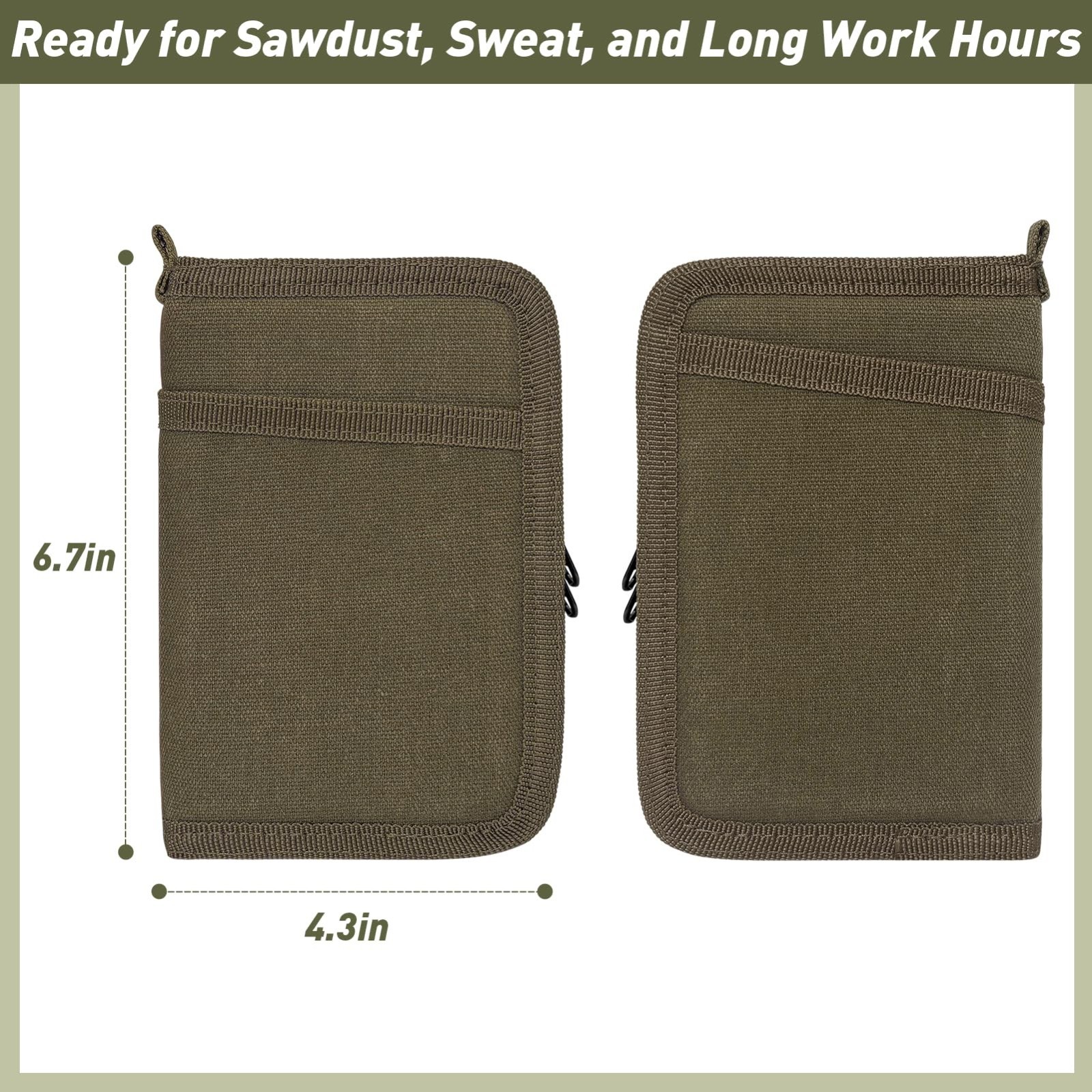 Waxed Canvas Journal Cover for Field Notes & Moleskine, YKK Zipper, 3.5″x5.5″, W