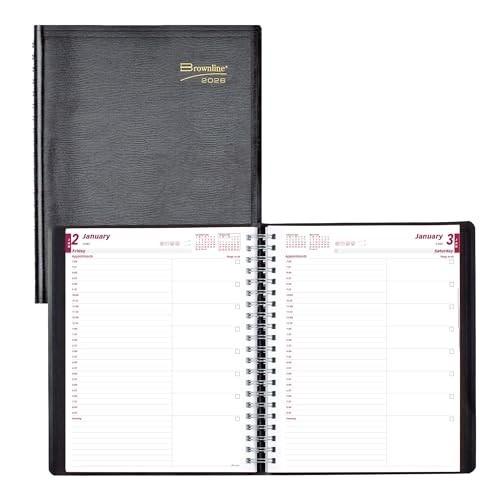 2026 Essential Daily Planner – 12 Month Appointment Book, Twin-Wire Binding, 11″
