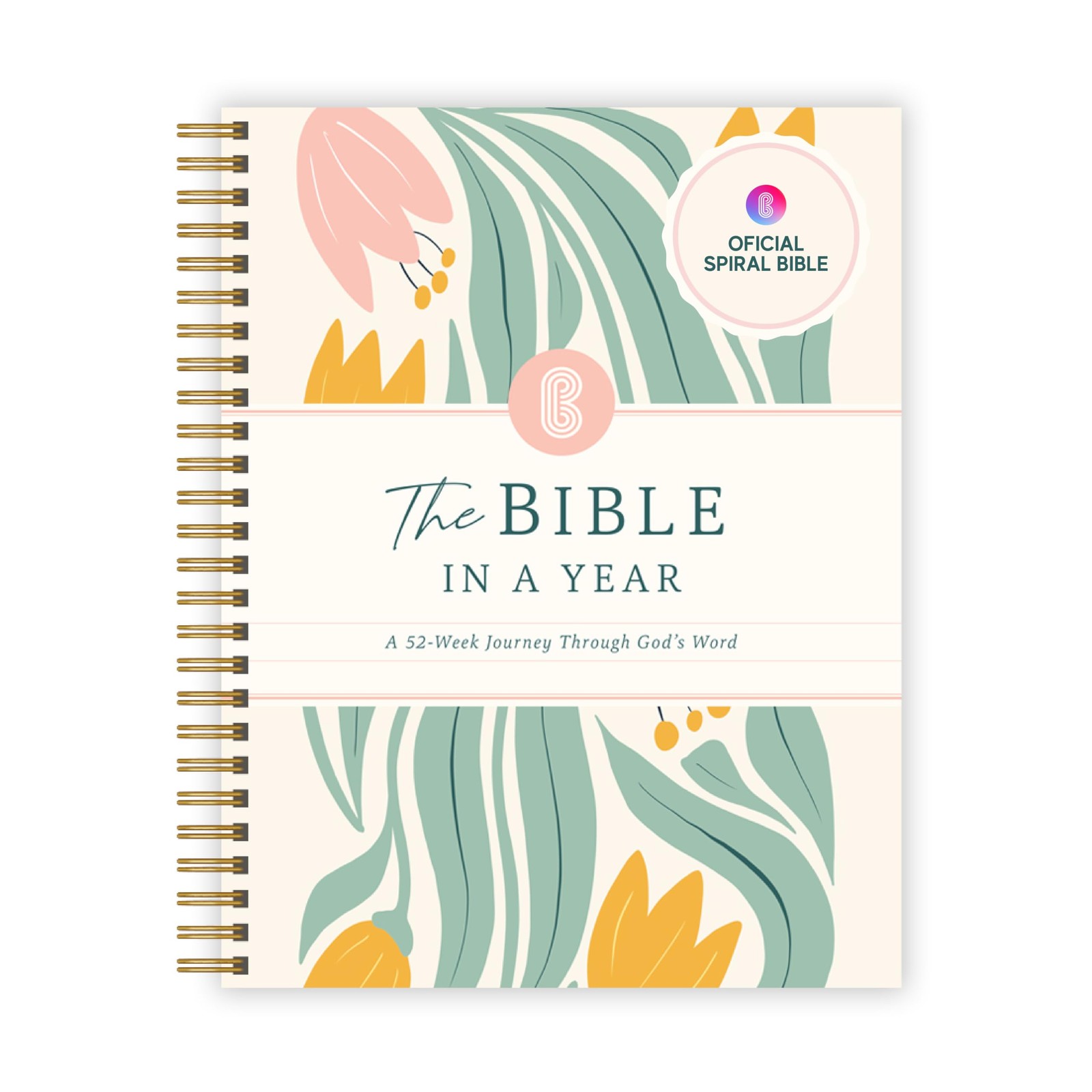 Official Spiral Bible® The Bible in a Year | 52 Week Guided 8.5 X 11, Floral