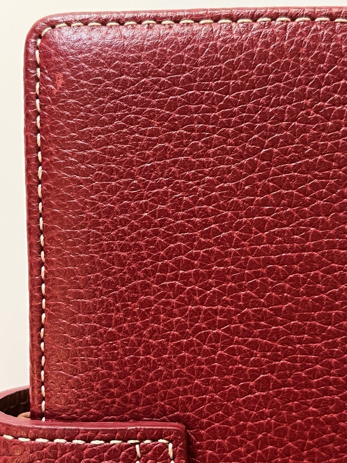 Vtg Y2K Coach Agenda Organizer 2 Toned Leather Red/ Caramel Mini6/ Pocket Size