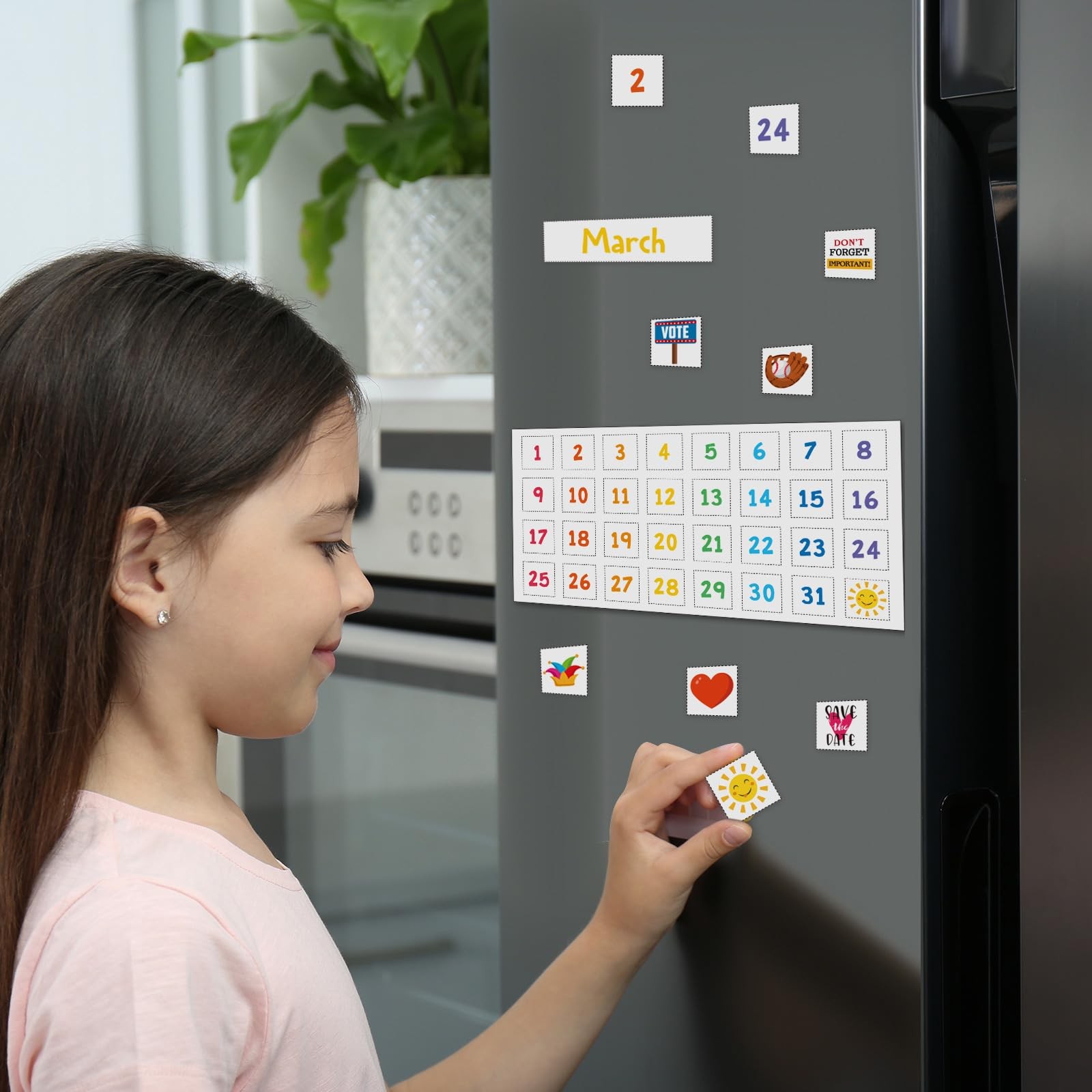 Copkim Colorful Calendar Magnets Set, Include Magnetic as pictures shown