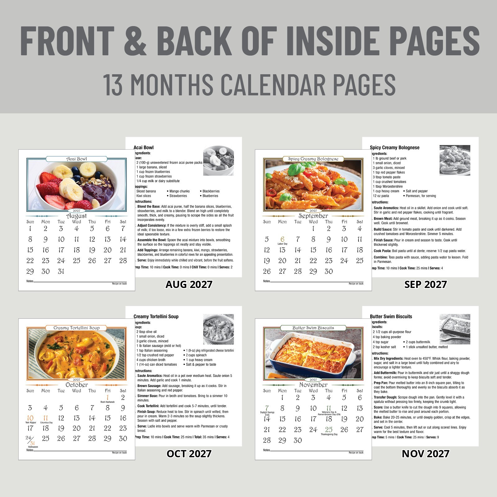2027 Recipe Magnetic Calendar Business Card Lemon & Wooden Spoon Promo RCP803