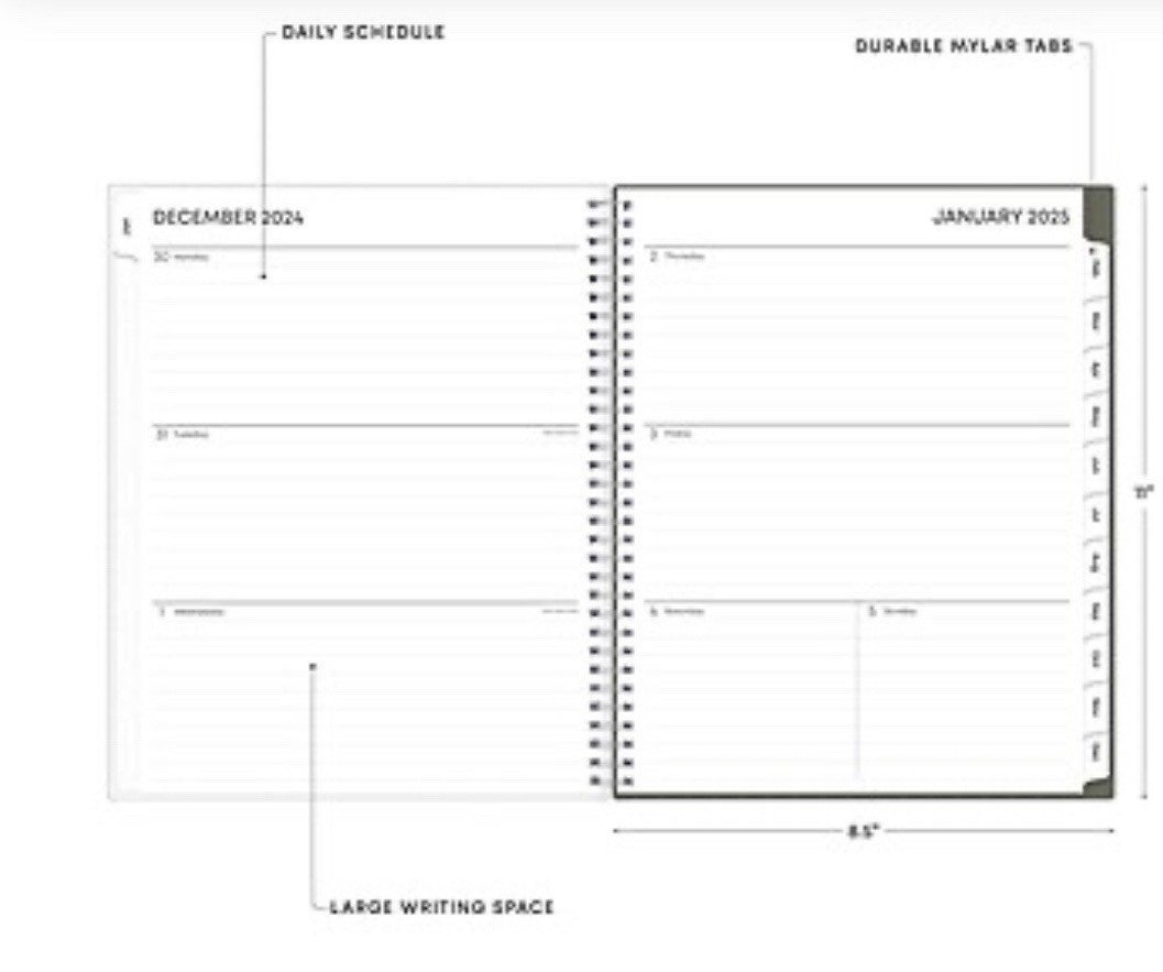 2025 Blue Sky Joey Floral 8.5″ x 11″ Weekly & Monthly Planner, Plastic Cover