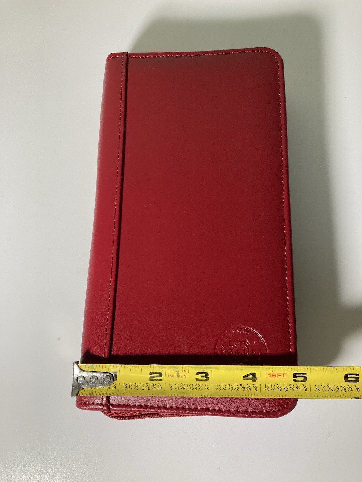 CLAVA Classico Italia Genuine Leather Red Zip Around Portfolio Organizer
