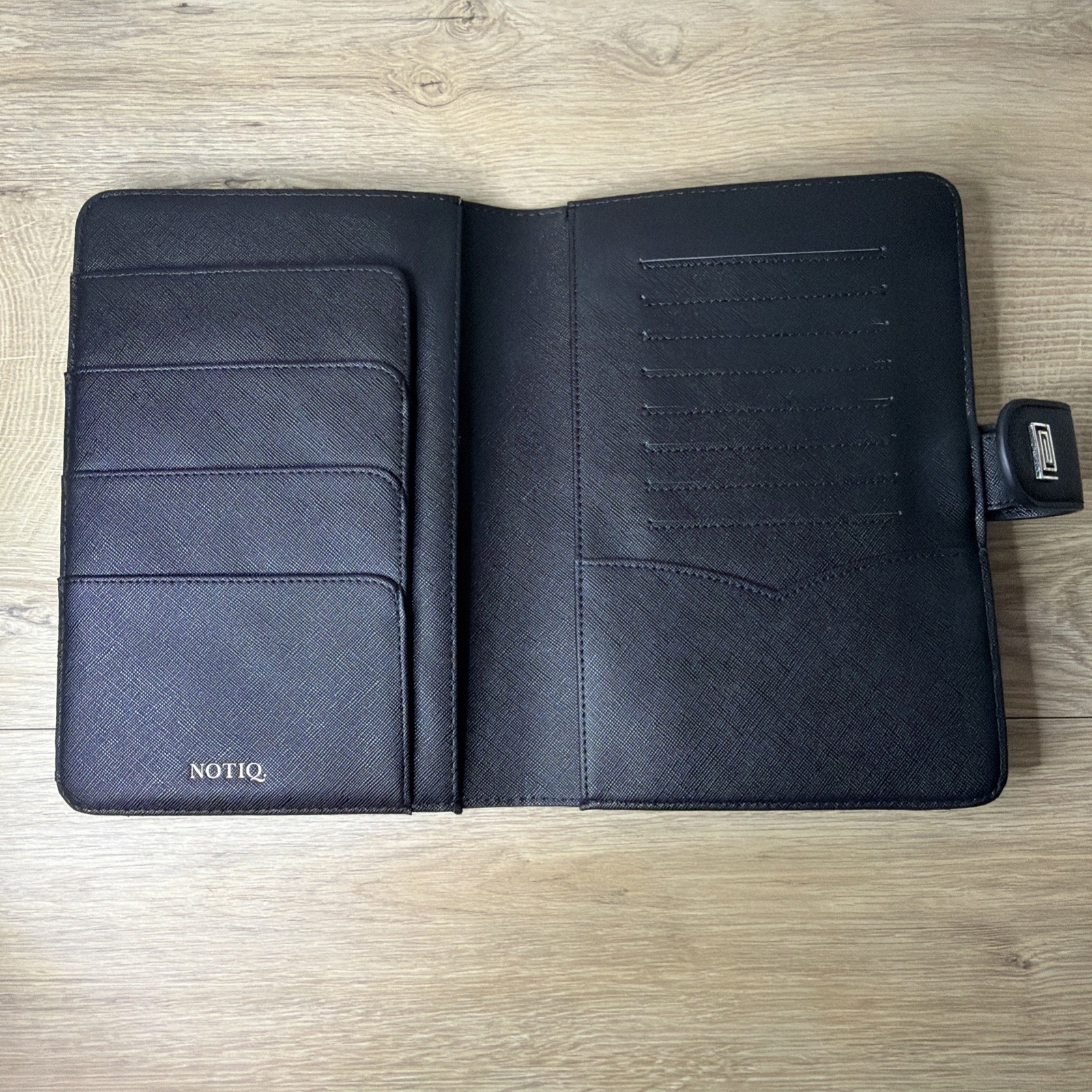Notiq Portfolio Black MM1 Nomi Ringless Agenda Wallet Planner Cover Organizer