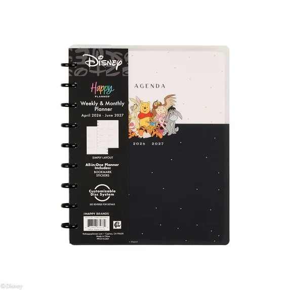 Planner Disney Pooh & Company Monthly Weekly Planner April 2026 to June 2027,