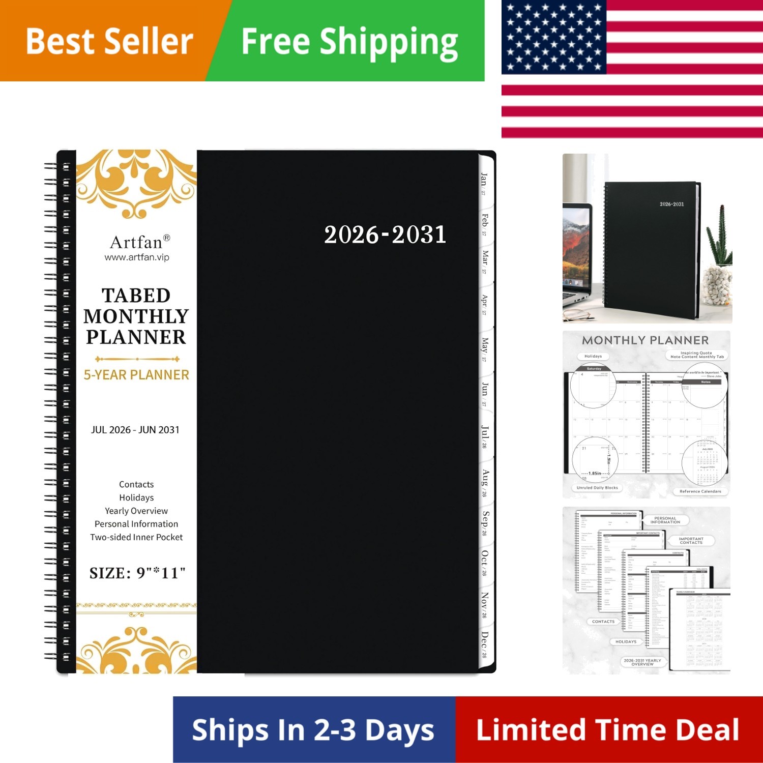 2026-2031 Monthly Planner/Calendar – 5 Monthly Planner, Jul. 2026 – Jun. 203…