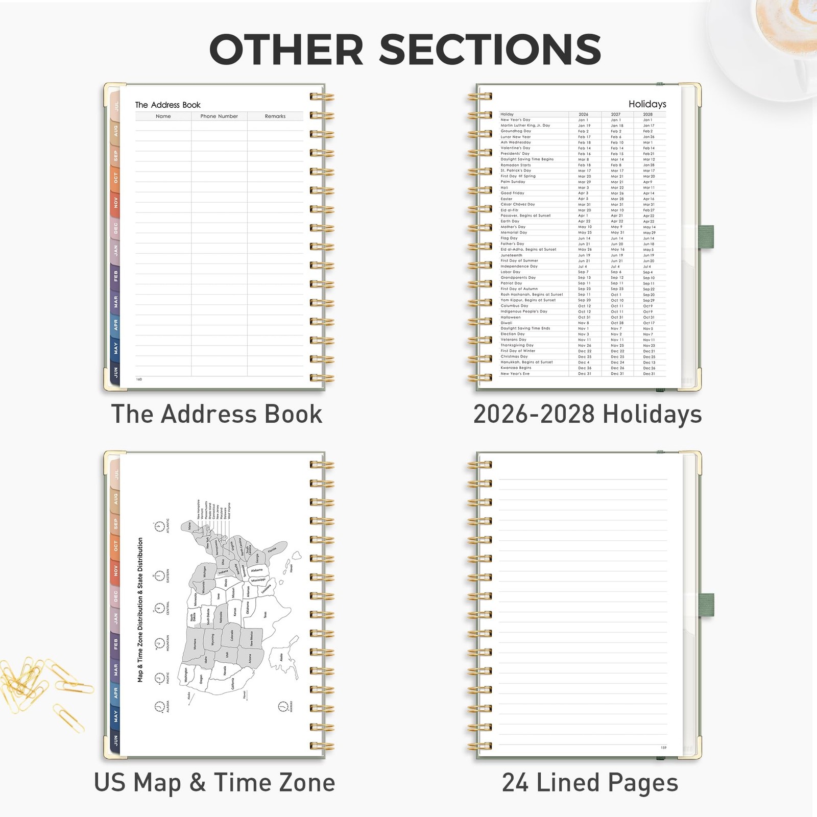 Academic Planner 2027 2028 Weekly Monthly Hardcover 5.7×8.3 Medium Green