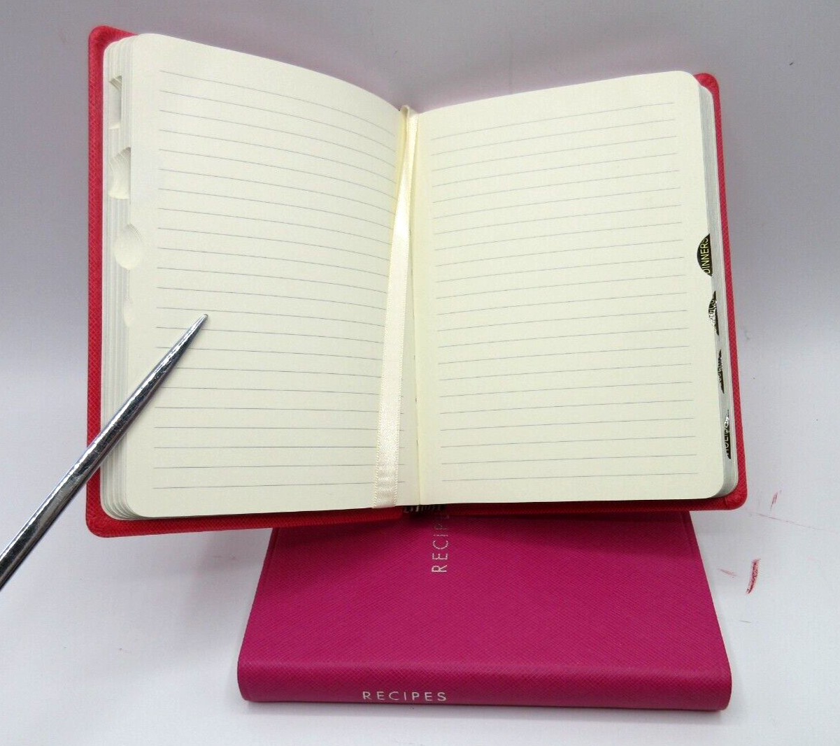 RECIPES Planner Notebook 4×6″ Soft Cover with Tabs Graphic Image Post PINK