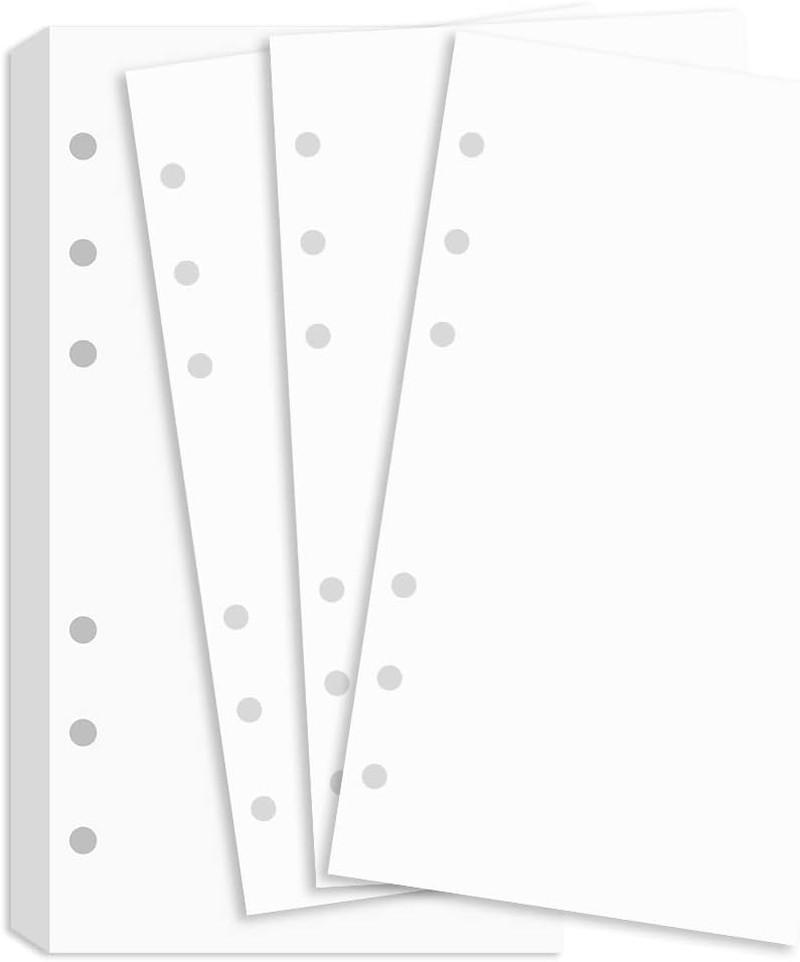 (2 Packs) A6 Binder Paper for Filofax Personal Planner, A6 Refill Paper, White 1