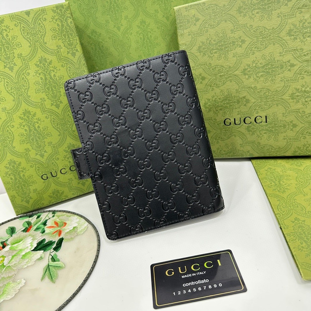 Luxury Embossed Leather Journal Planner Black Signature Pattern Agenda New